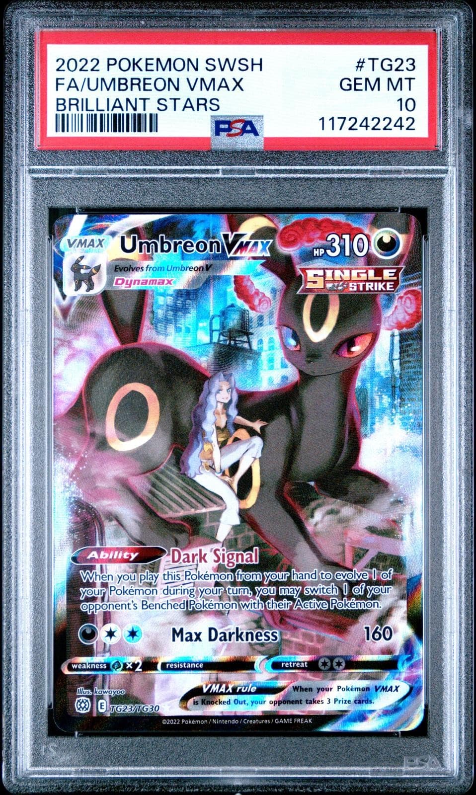 2022 Pokemon SwSh Brilliant Stars #TG23 Fa/Umbreon Vmax Brilliant Stars PSA 10