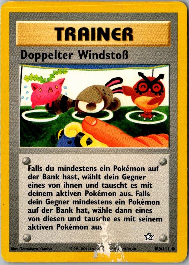 Pokemon Doppelter Windstoß 100/111 Neo Genesis Deutsch