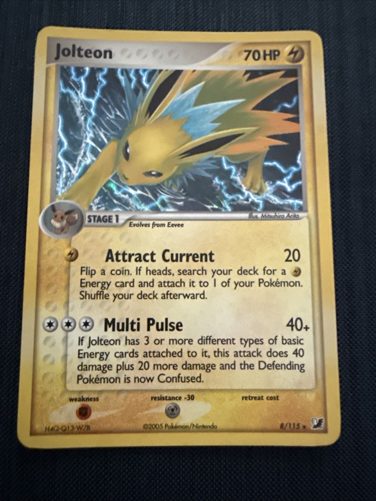 Jolteon 8/115 EX Unseen Forces 2005 Holo Rare Pokemon Card LP