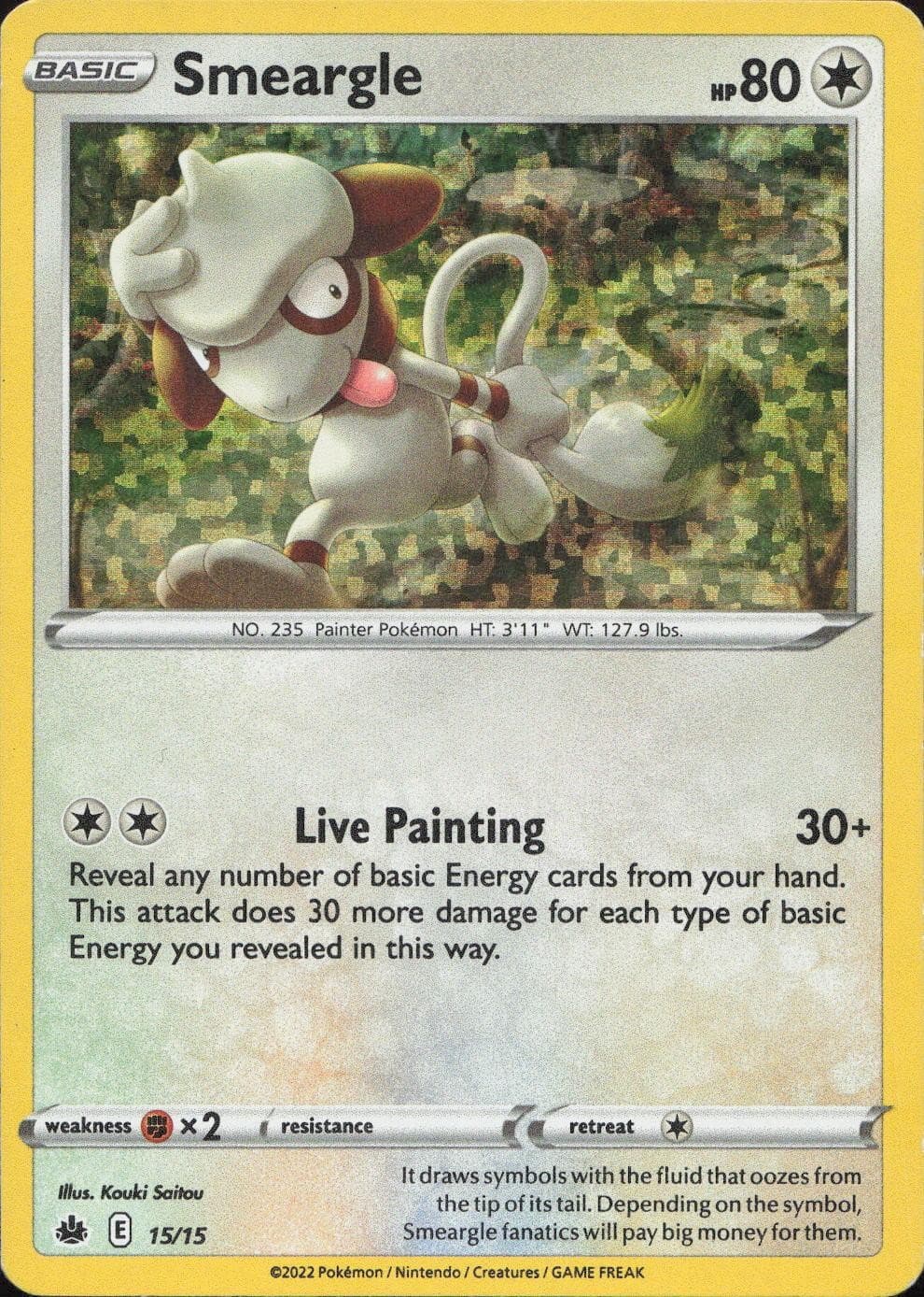 Smeargle 015/015 PROMO Holo McDonald's Promos 2022 Pokemon Lightly Played
