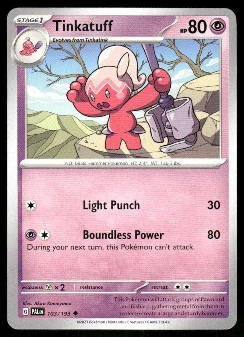 Tinkatuff 103/193 - Paldea Evolved - Uncommon NM