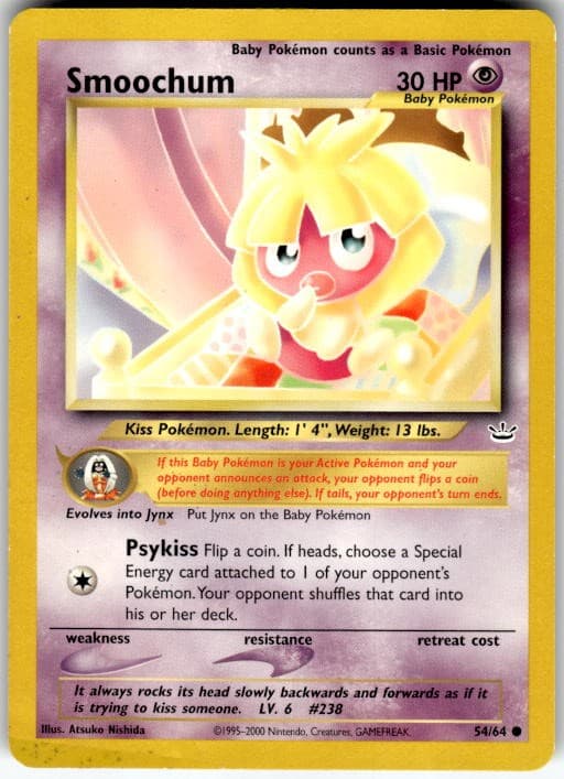 Smoochum 54/64 Common Neo Revelation Pokemon Unlimited Lightly Played