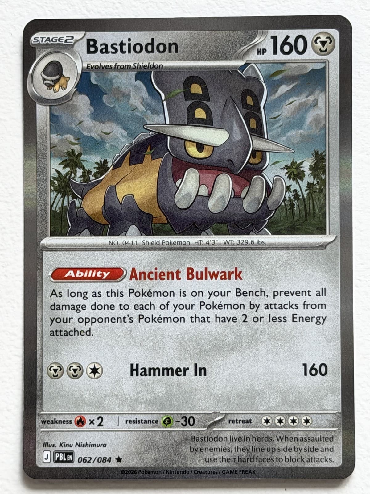 Bastiodon 62/84 Pitch Black Rare Holo Near Mint Pokemon