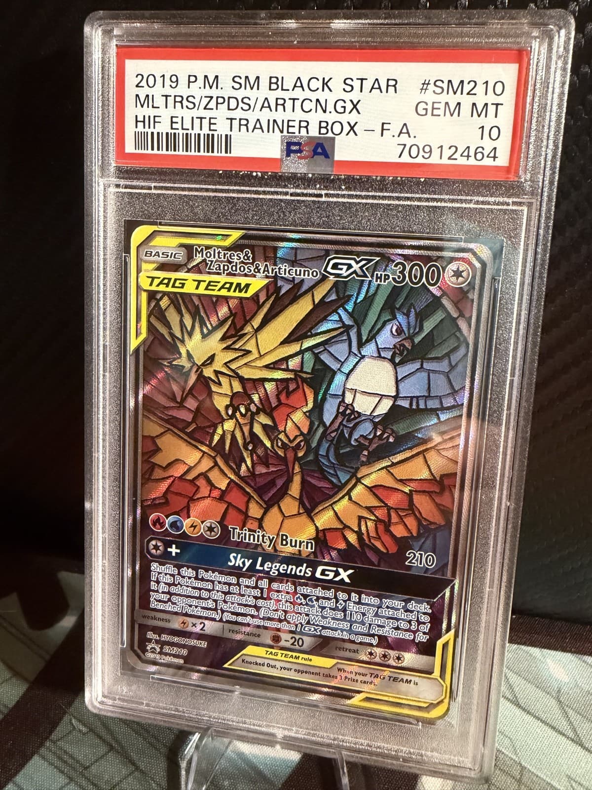 Moltres & Zapdos & Articuno GX SM210 Sm Holo 2019 HIF ETB - PSA Gem Mint 10