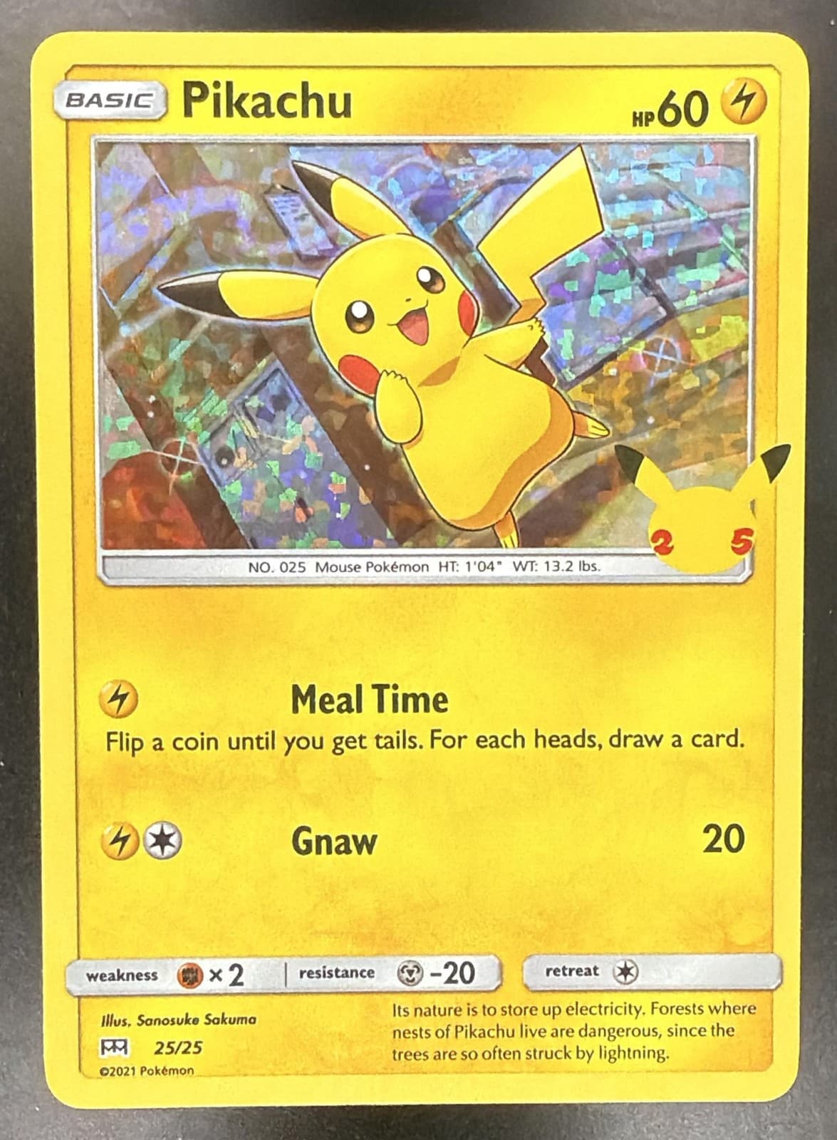 Pikachu 2021 Pokemon McDonald's 25th Anniversary Special Edition #25/25 Foil
