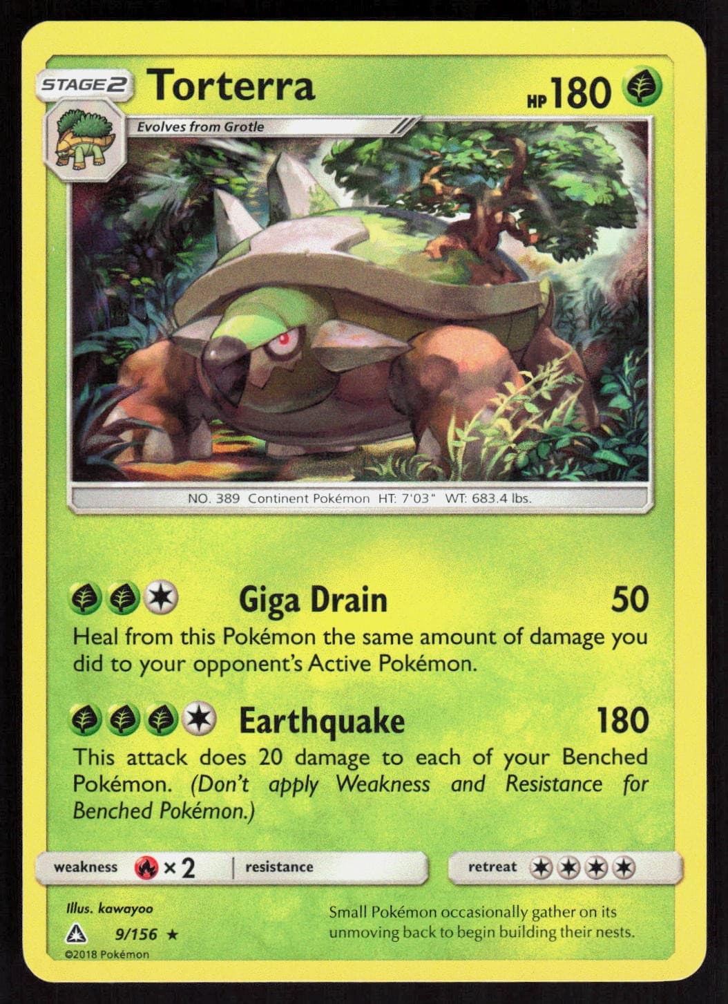 Torterra Holo Rare SM - Ultra Prism 9/156 NM