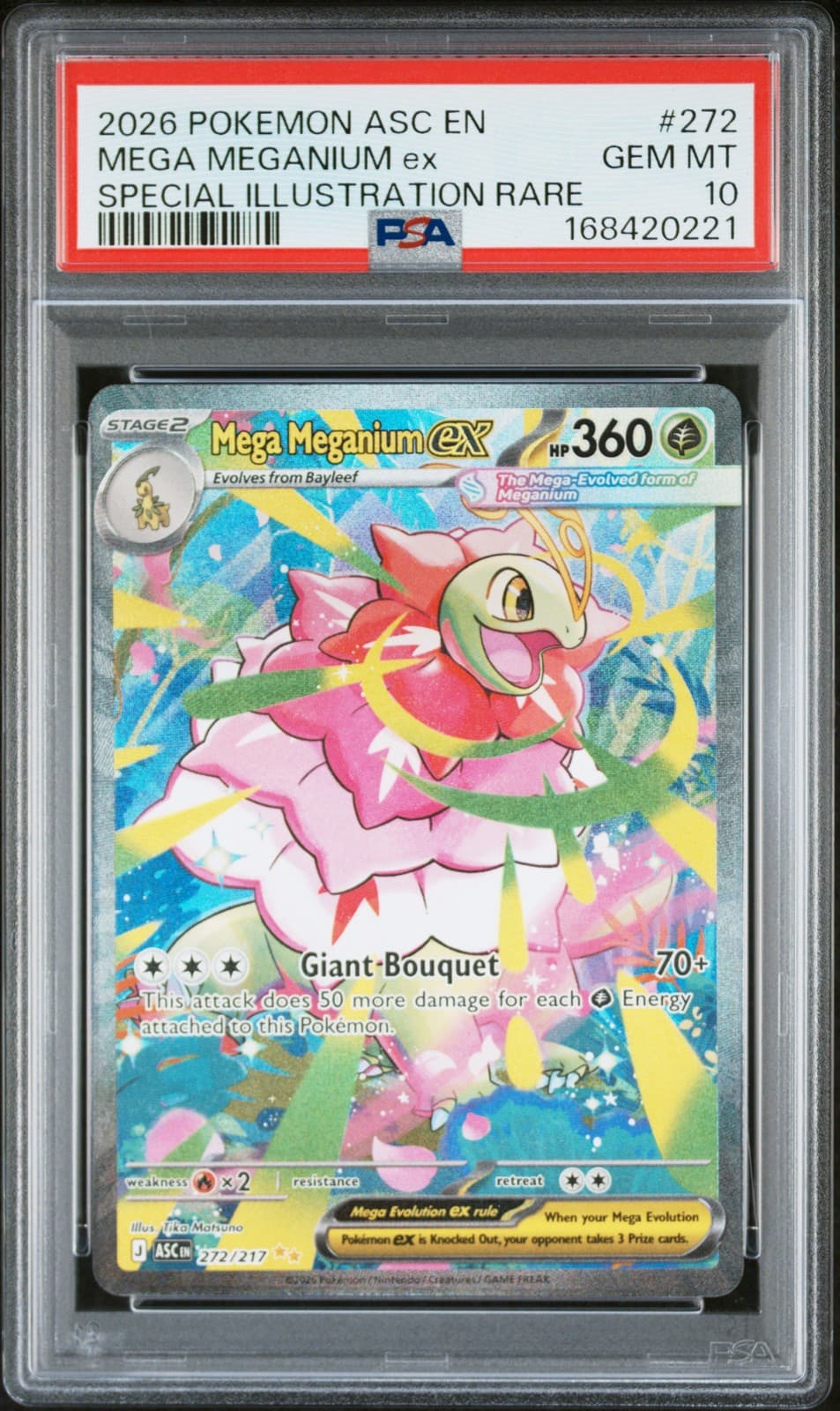 2026 POKEMON ASC EN-ASCENDED HEROES #272 MEGA MEGANIUM EX PSA 10