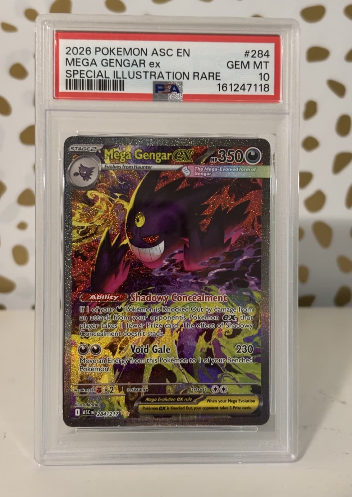 Pokemon 2026 Mega Gengar ex 284/217 SIR Ascended Heroes GEM MINT PSA 10
