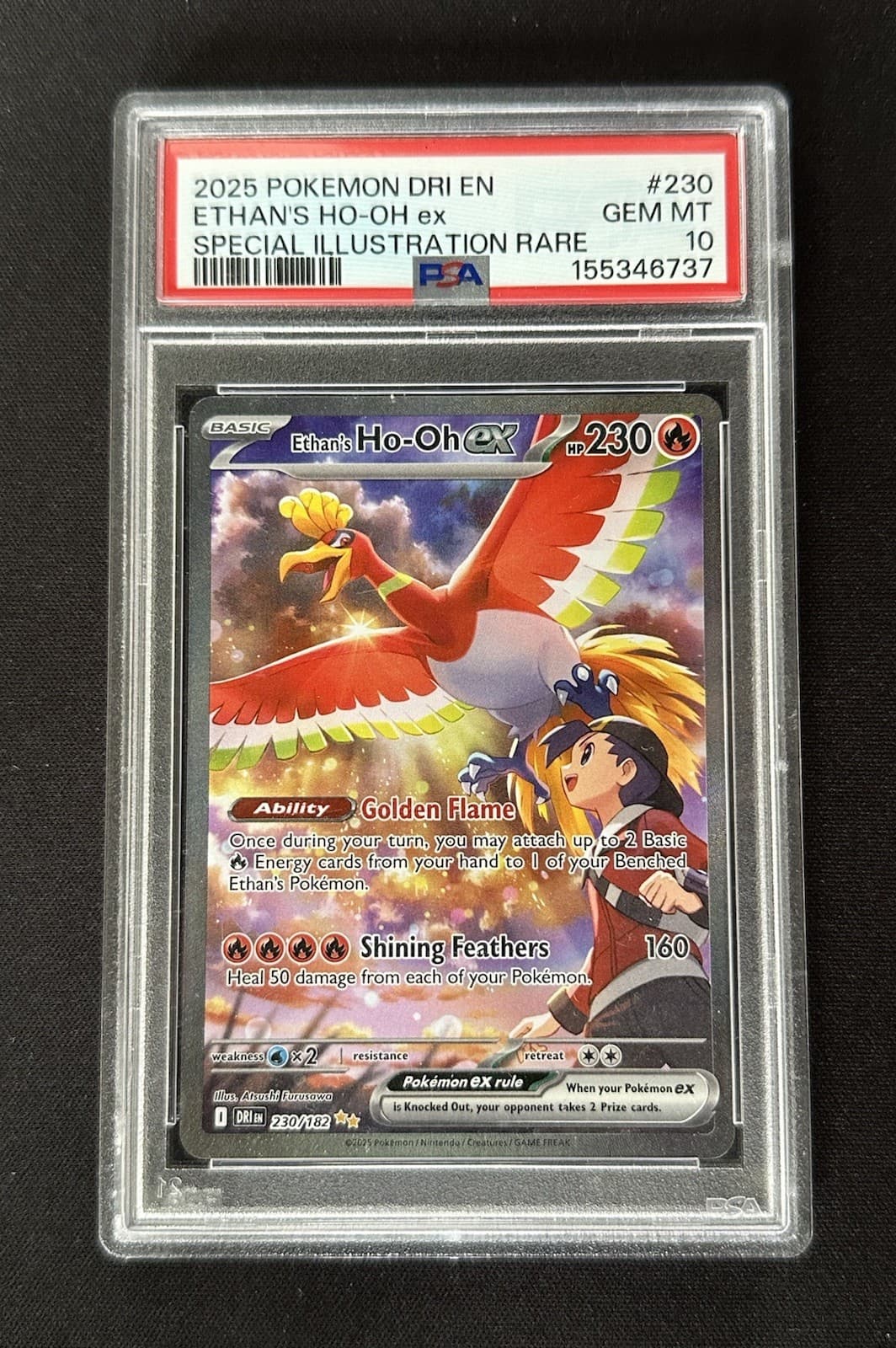 2025 Pokemon Destined Rivals Ethan's Ho-Oh ex #230/182 PSA 10 GEM MINT