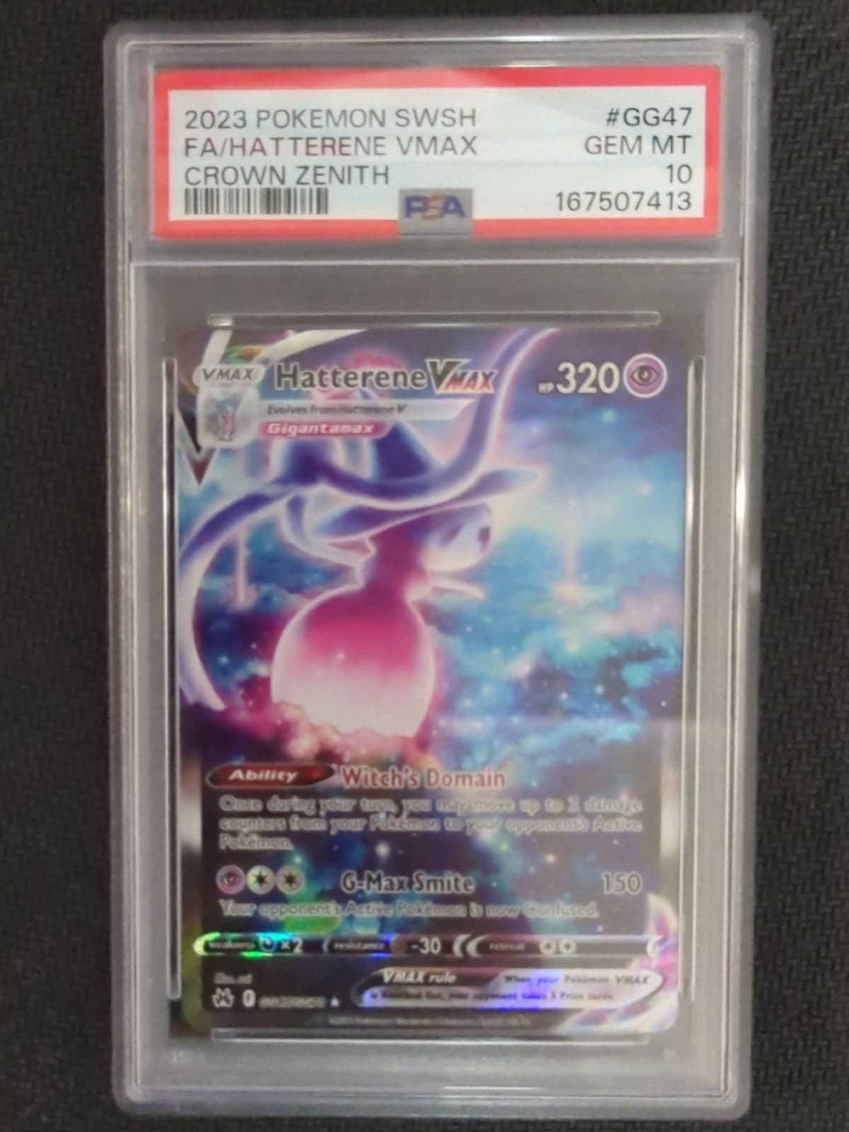 2023 Pokemon SWSH FA/Hatterene VMAX GG47/GG70 PSA 10