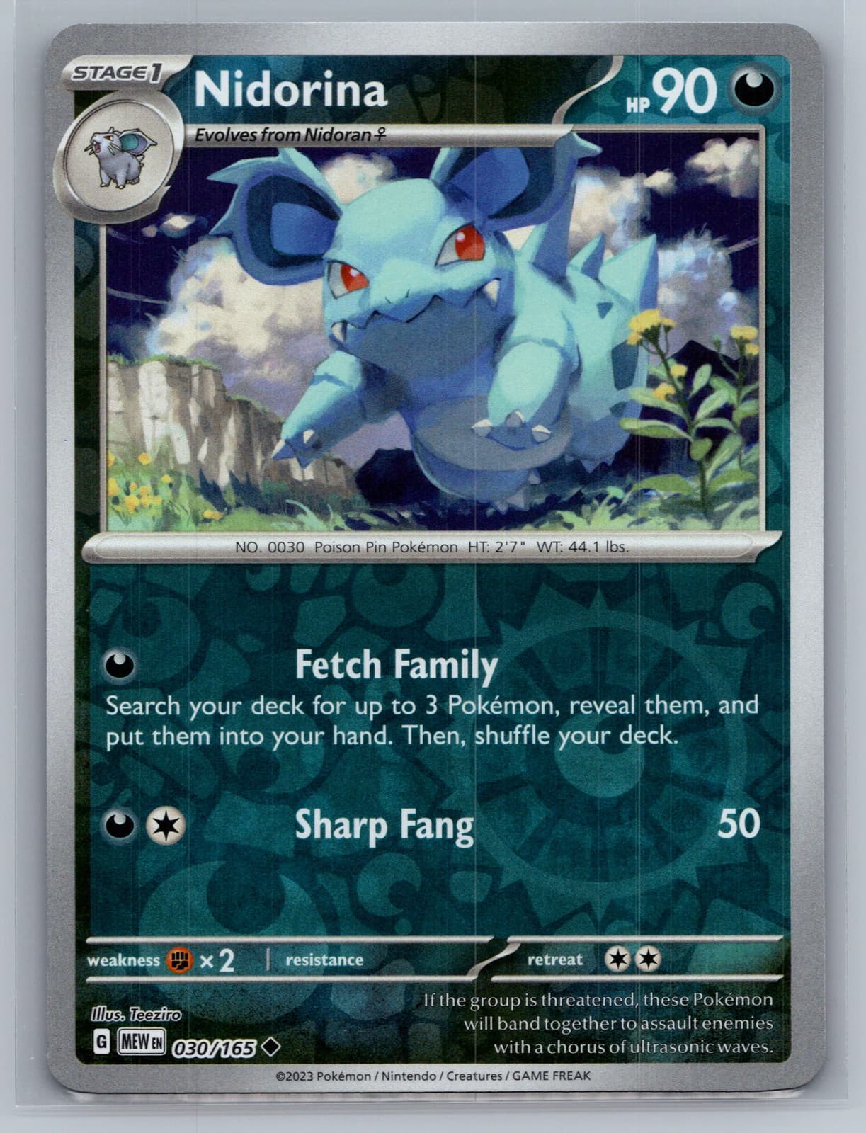 Nidorina 30/165 Scarlet & Violet 151 Reverse Holo Pokemon TCG NM — photo 1 of 2