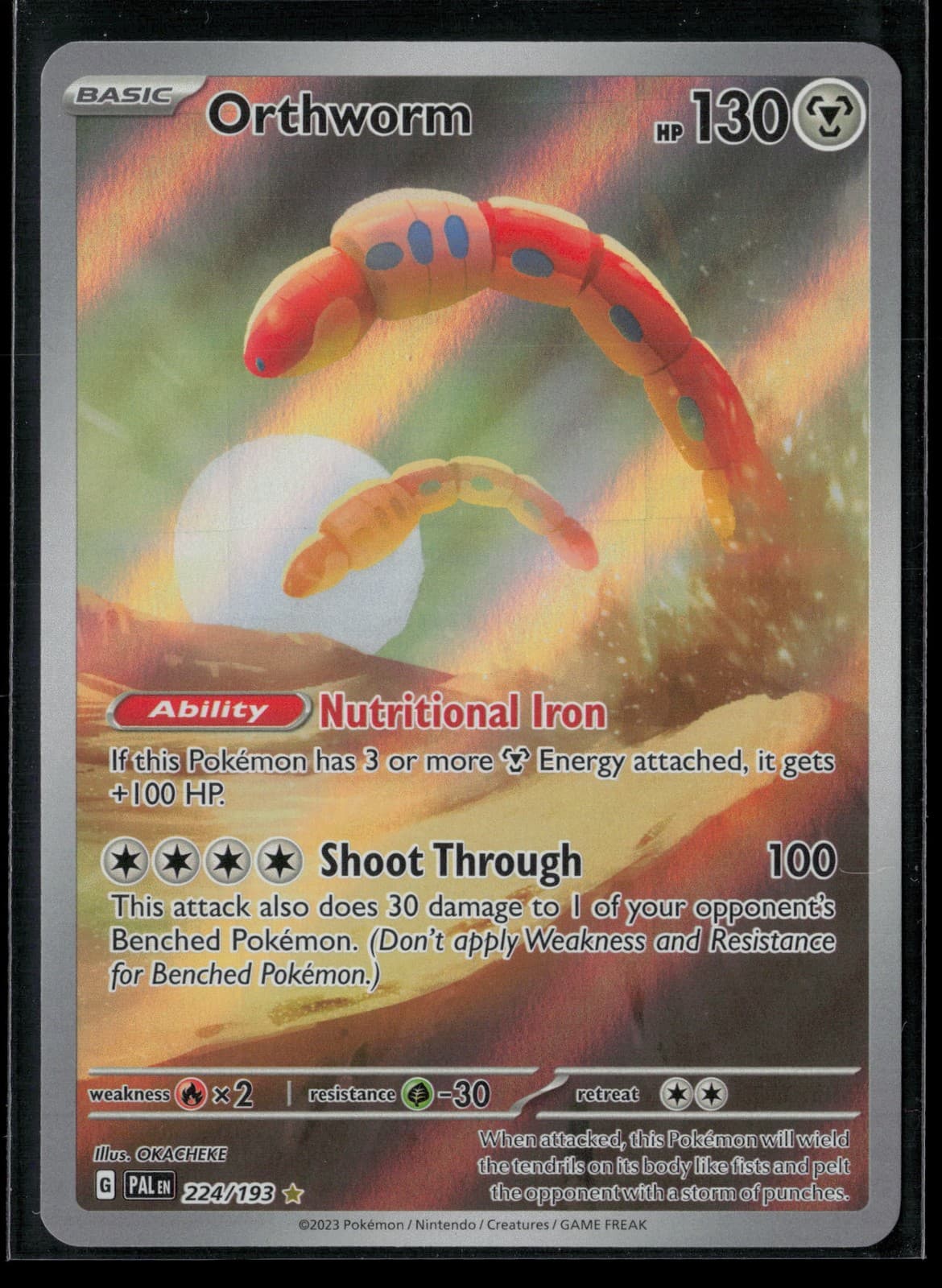 Orthworm #224/193 Sv02 Paldea Evolved Illustration Rare Pokemon TCG NM
