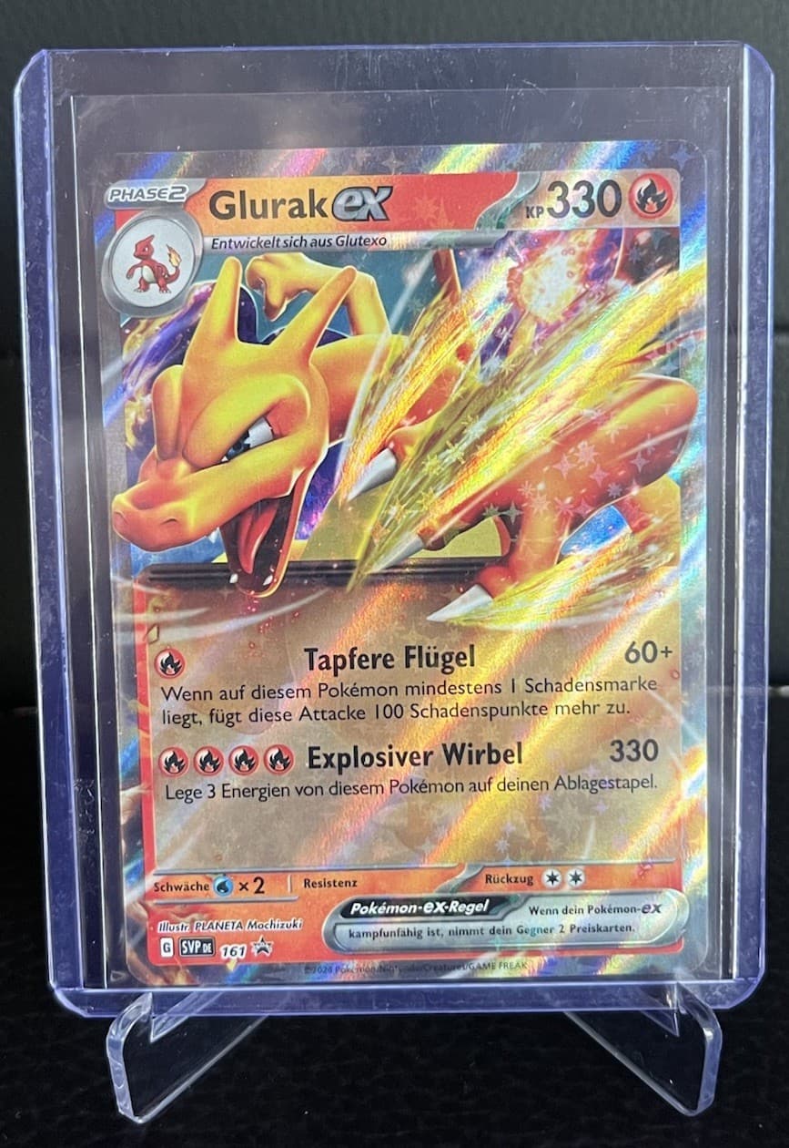 1x Pokemon Karte Glurak EX 161 Blackstar Promo SVP Near Mint Deutsch