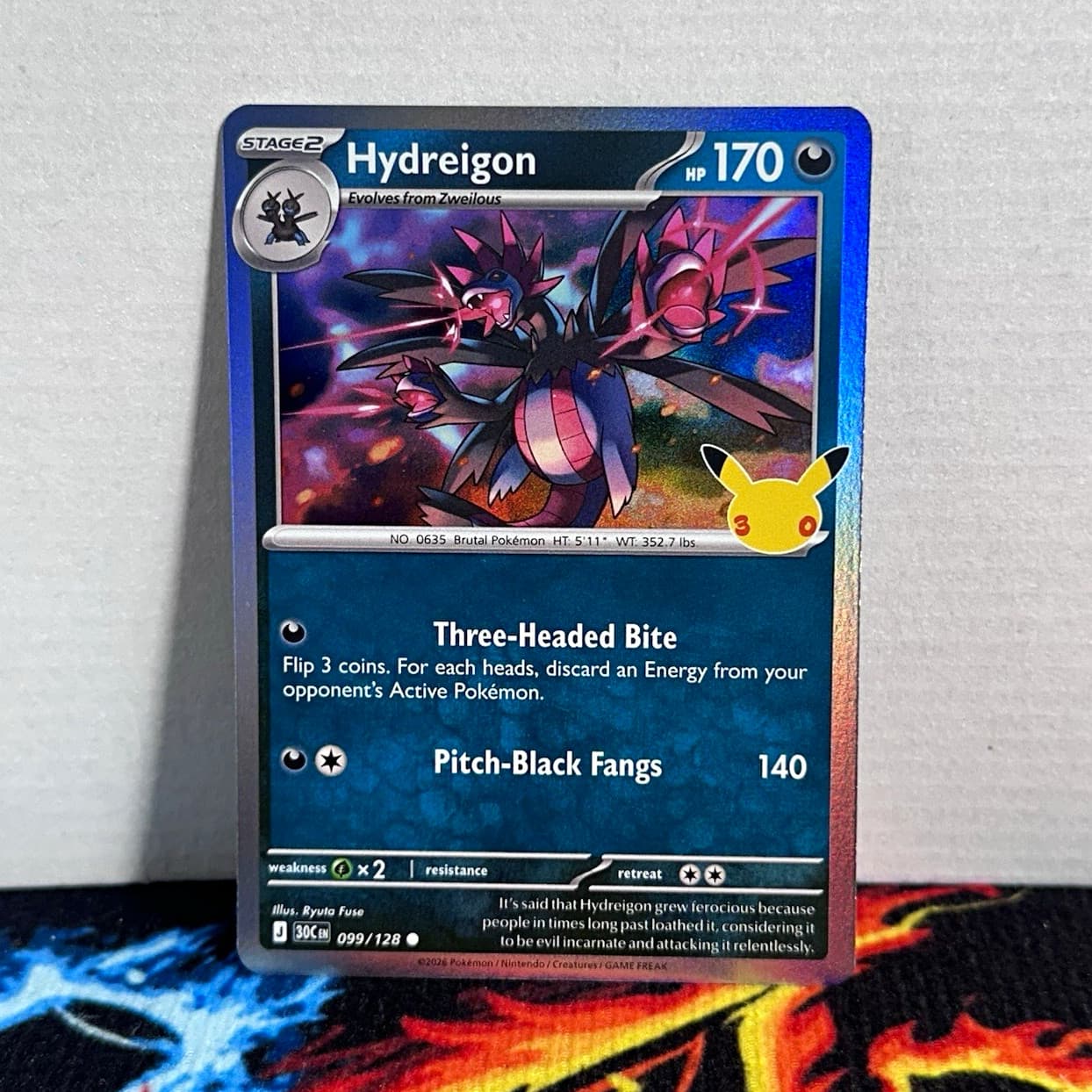 Hydreigon, Pokémon 30th Celebration 099/128 Holo Rare, NM