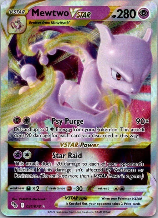 Mewtwo VSTAR 031/078 Holo Ultra Rare Pokemon GO Pokemon Near Mint