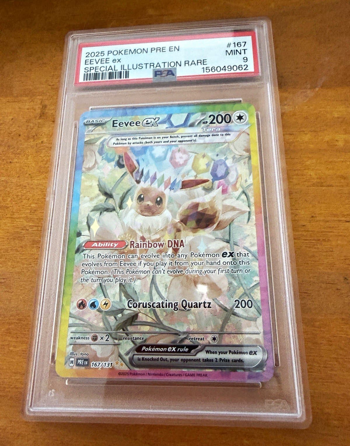 Pokemon 2025 Prismatic Evolutions Eevee ex Holo SIR 167/131 PSA 9