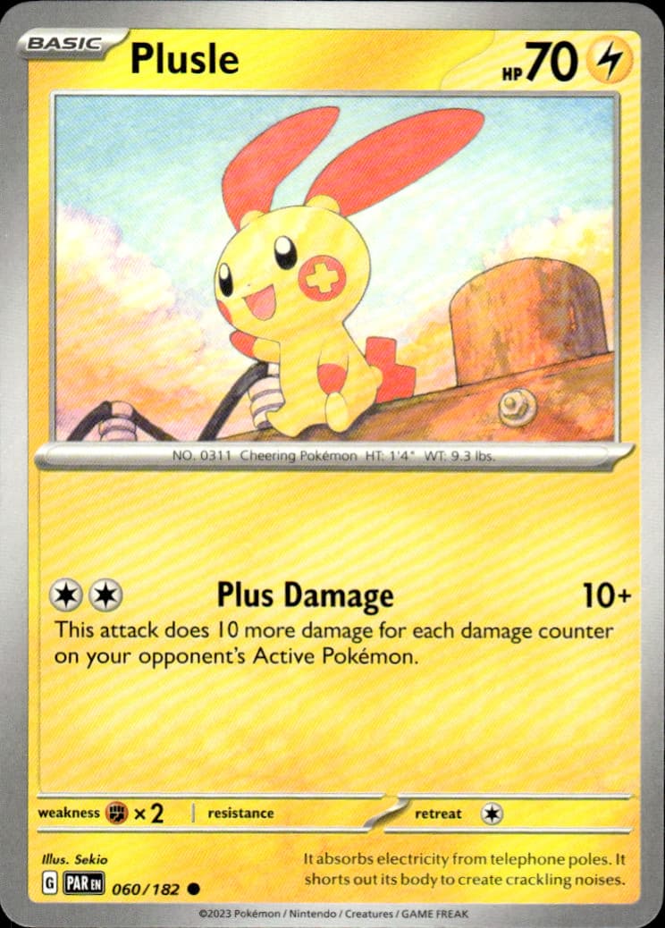 Plusle Paradox Rift 060/182 Common Pokémon — English Near Mint