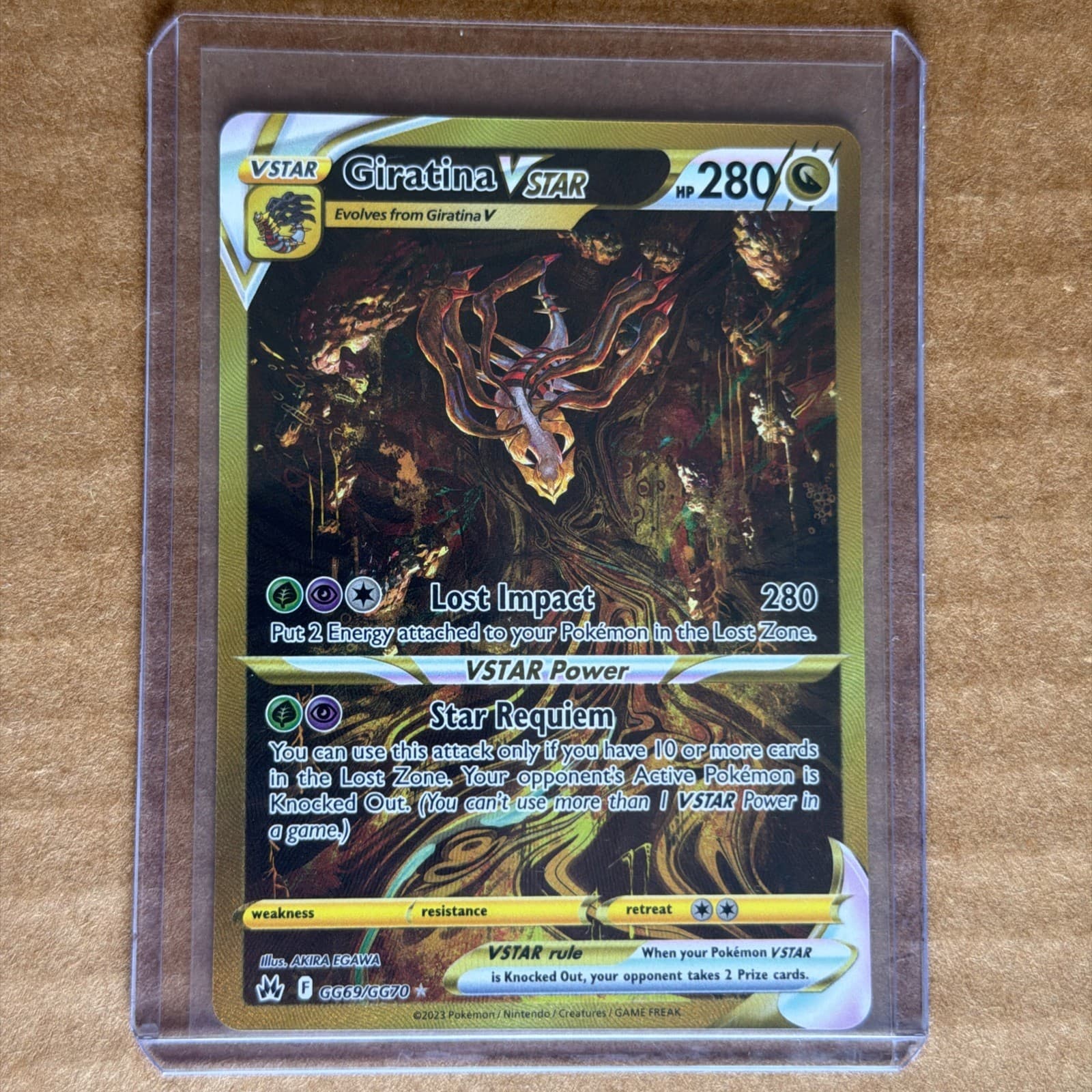 Pokemon Giratina VSTAR GG69/GG70 Crown Zenith Gold Galarian Gallery Holo NM