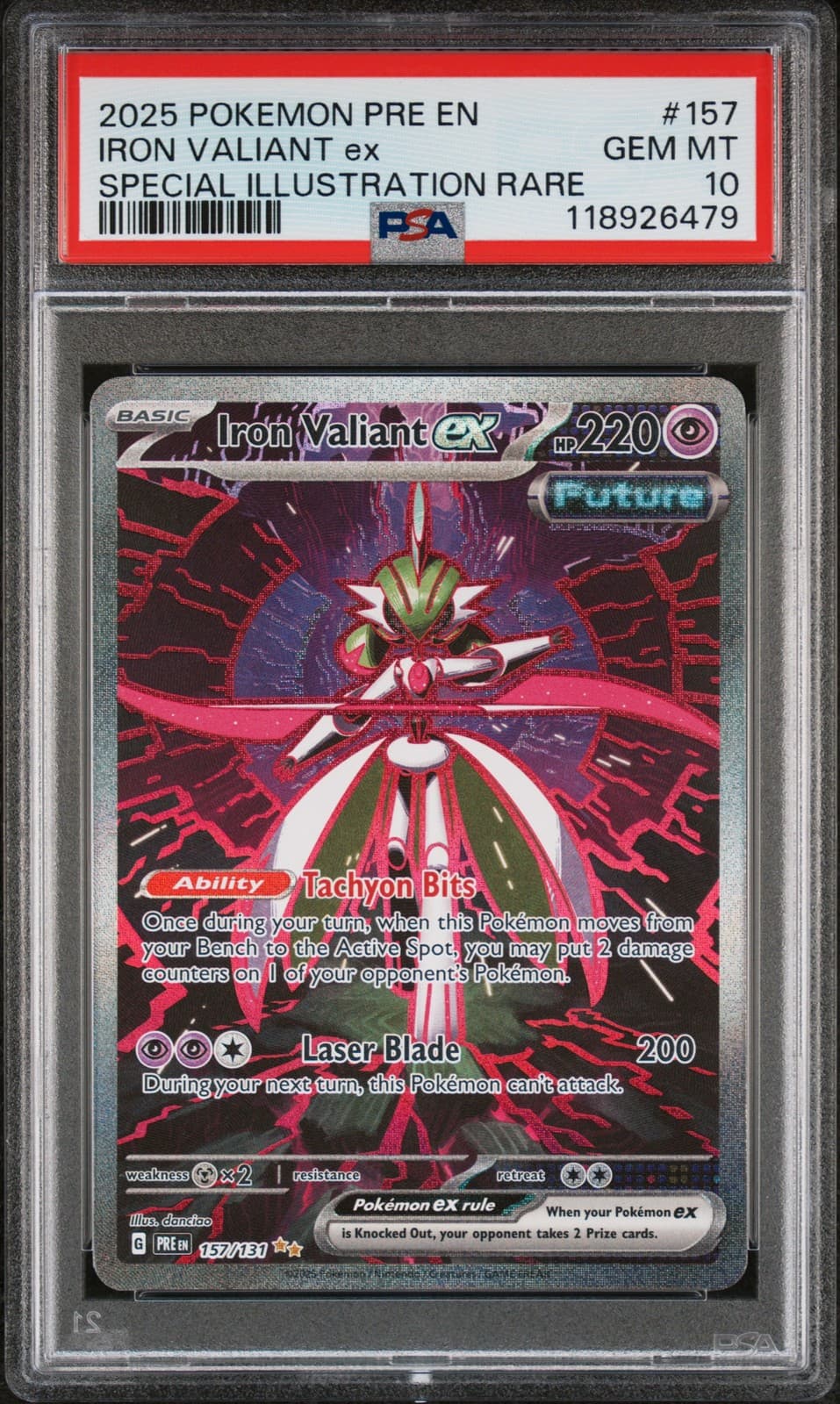 2025 POKEMON PRE EN-PRISMATIC EVOLUTIONS #157 IRON VALIANT EX PSA 10