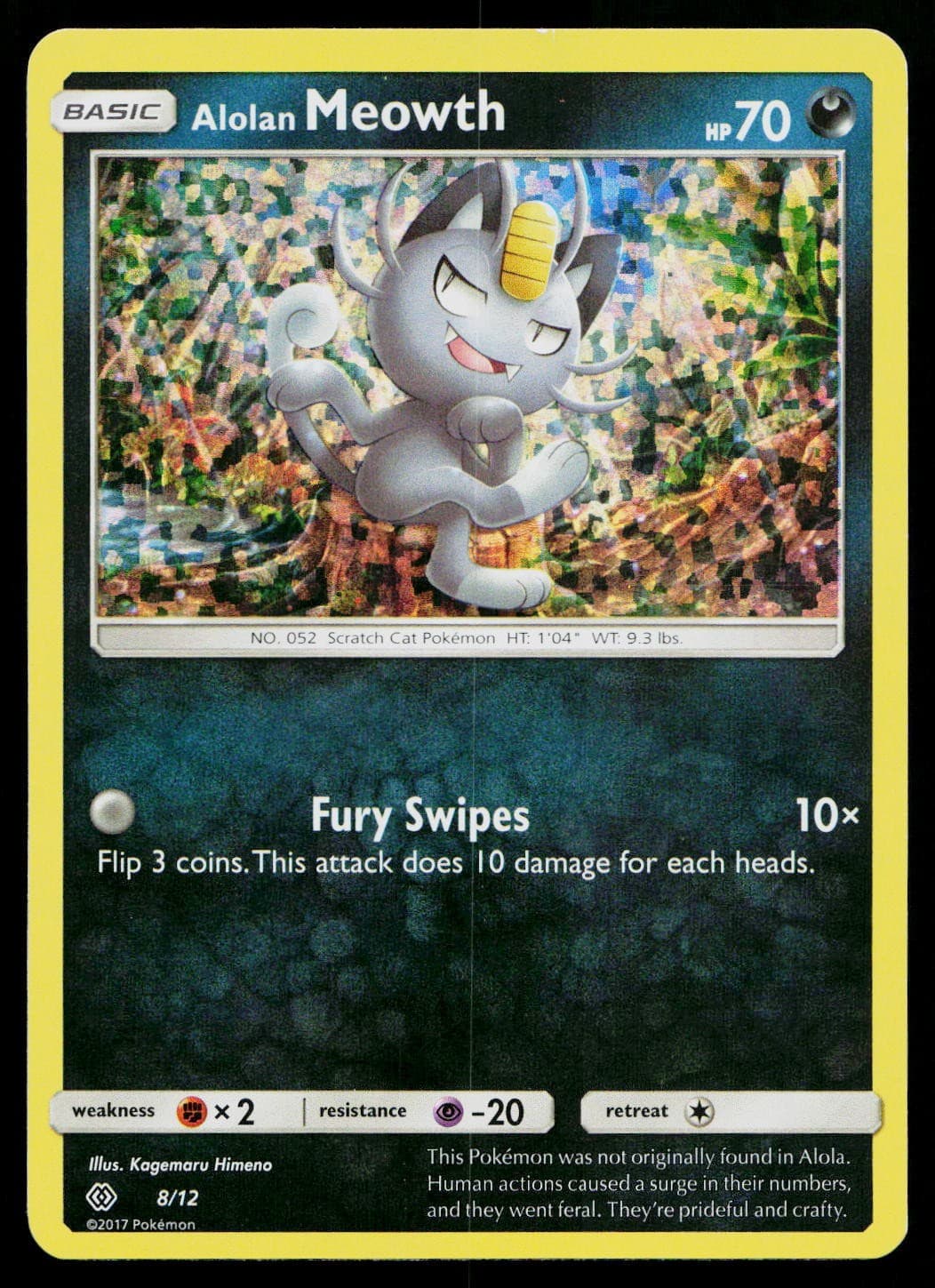 Alolan Meowth 008/012 Holo Promo McDonald's Promos 2017 Pokemon