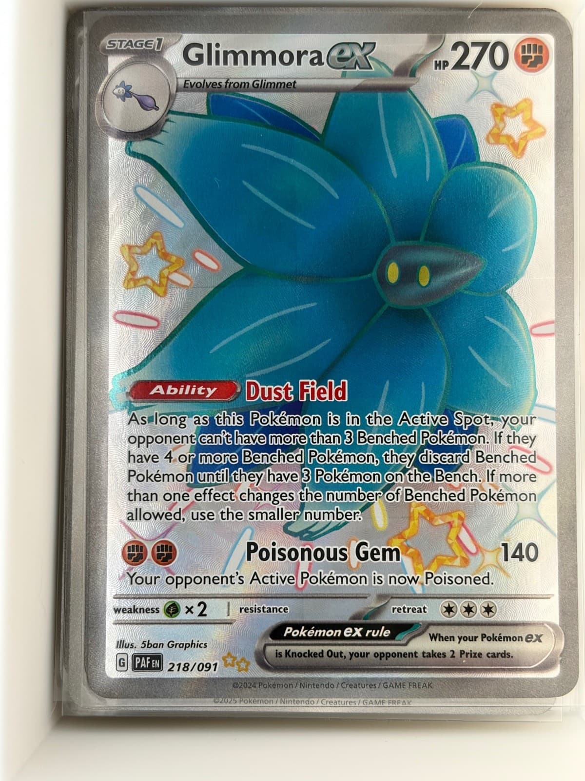 Glimmora ex 218/091 Shiny Ultra Rare Paldean Fates Pokemon NM Holo