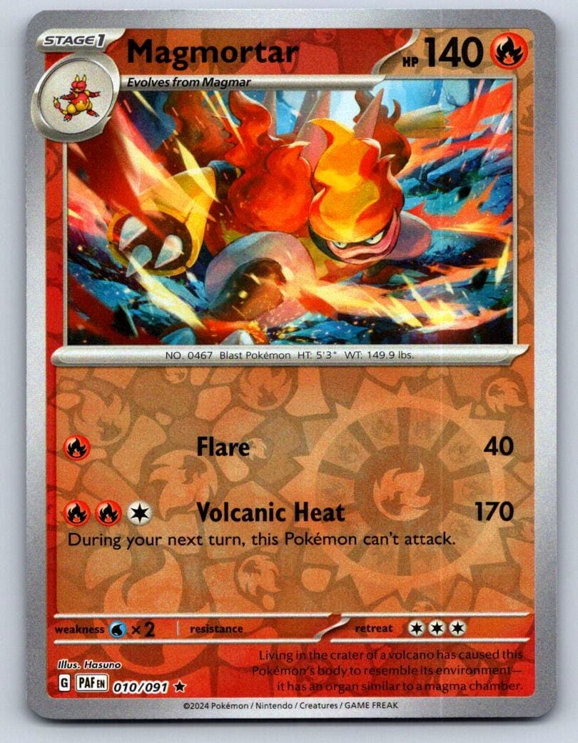 Magmortar (Paldean Fates) 10/091 Rare Deck Exclusives Pokemon Near Mint