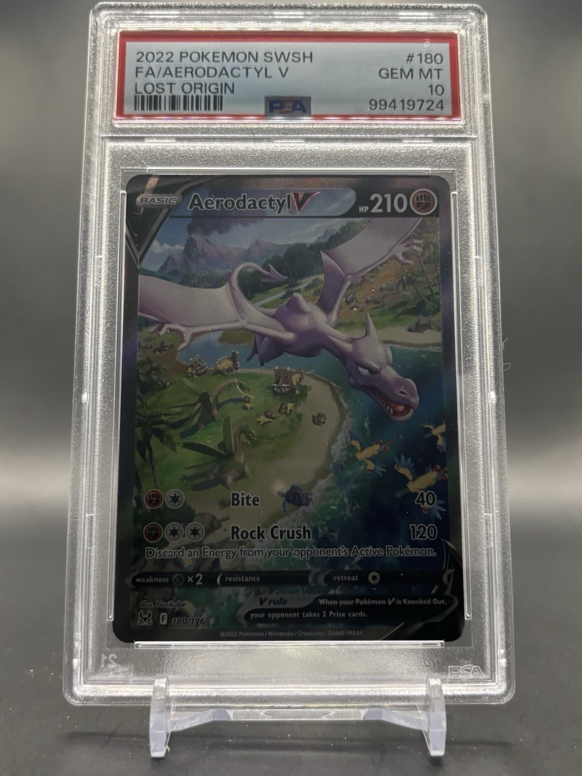 Aerodactyl V Full Alt Art 2022 Pokemon Sword & Shield Lost Origin 180/196 PSA 10