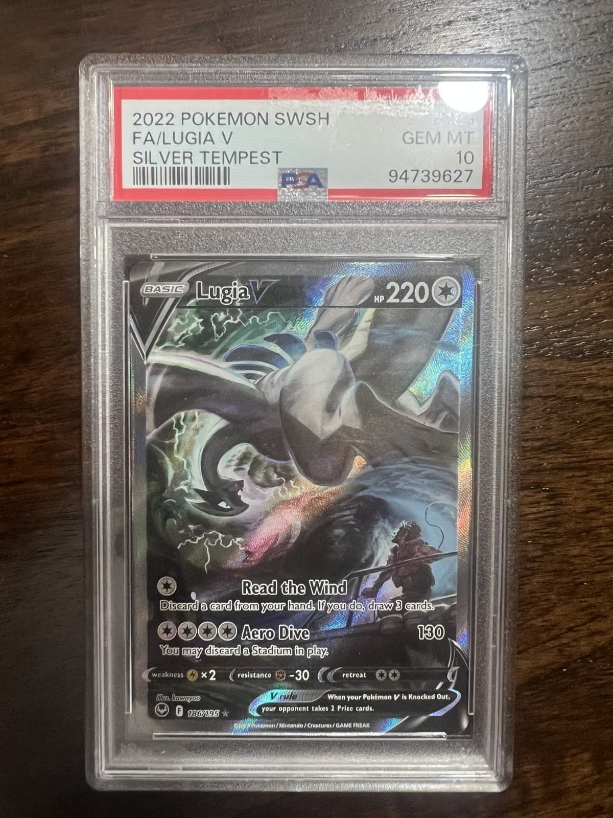 2022 Pokemon Silver Tempest Lugia V 186/195 Alternate Art PSA 10 GEM MINT