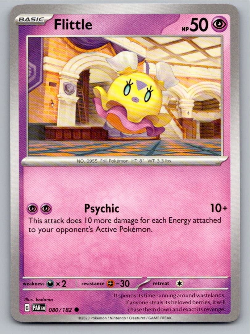 2023 POKEMON FLITTLE PARADOX RIFT 080/182 COMMON NM A42196 FREE S&H