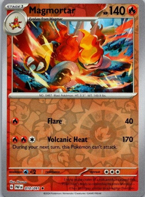 Magmortar (Paldean Fates) 10/091 Rare Deck Exclusives Pokemon Near Mint