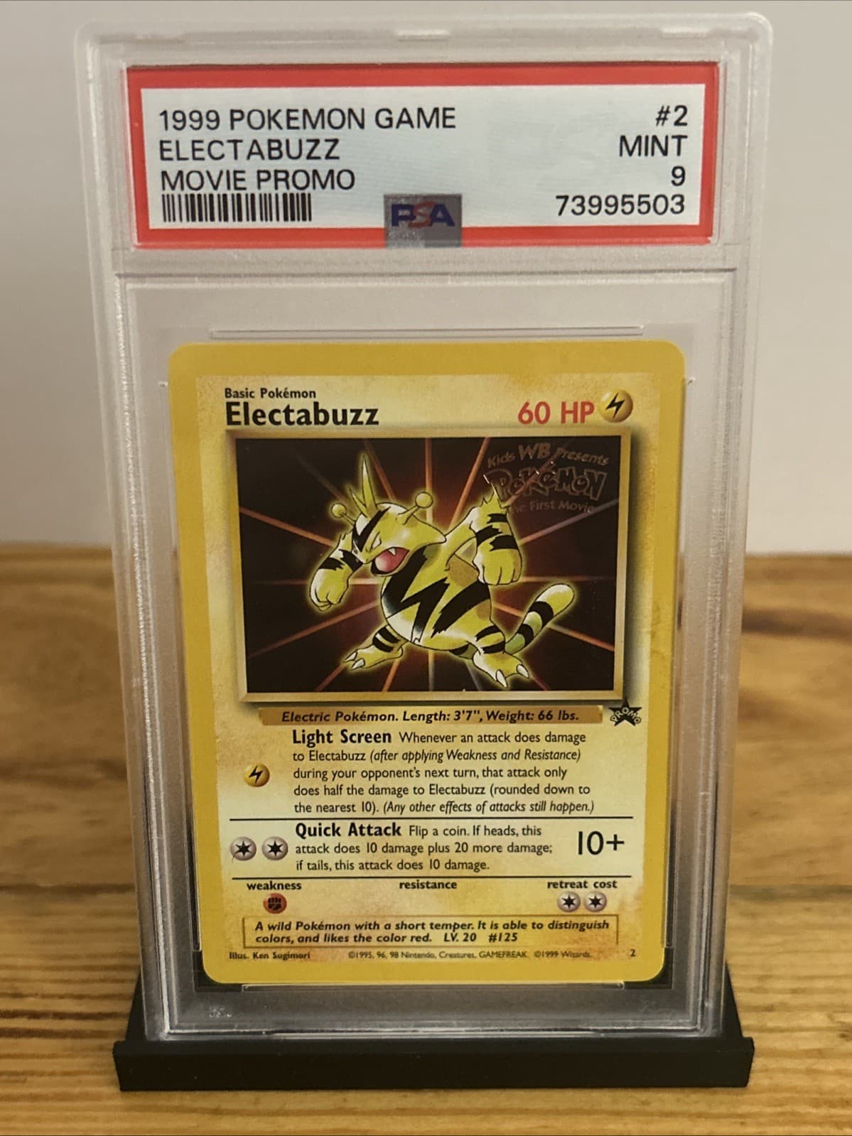 1999 Pokemon Game - 1st Movie Black Star Promo #2 ELECTABUZZ PSA 9 “Kids WB”