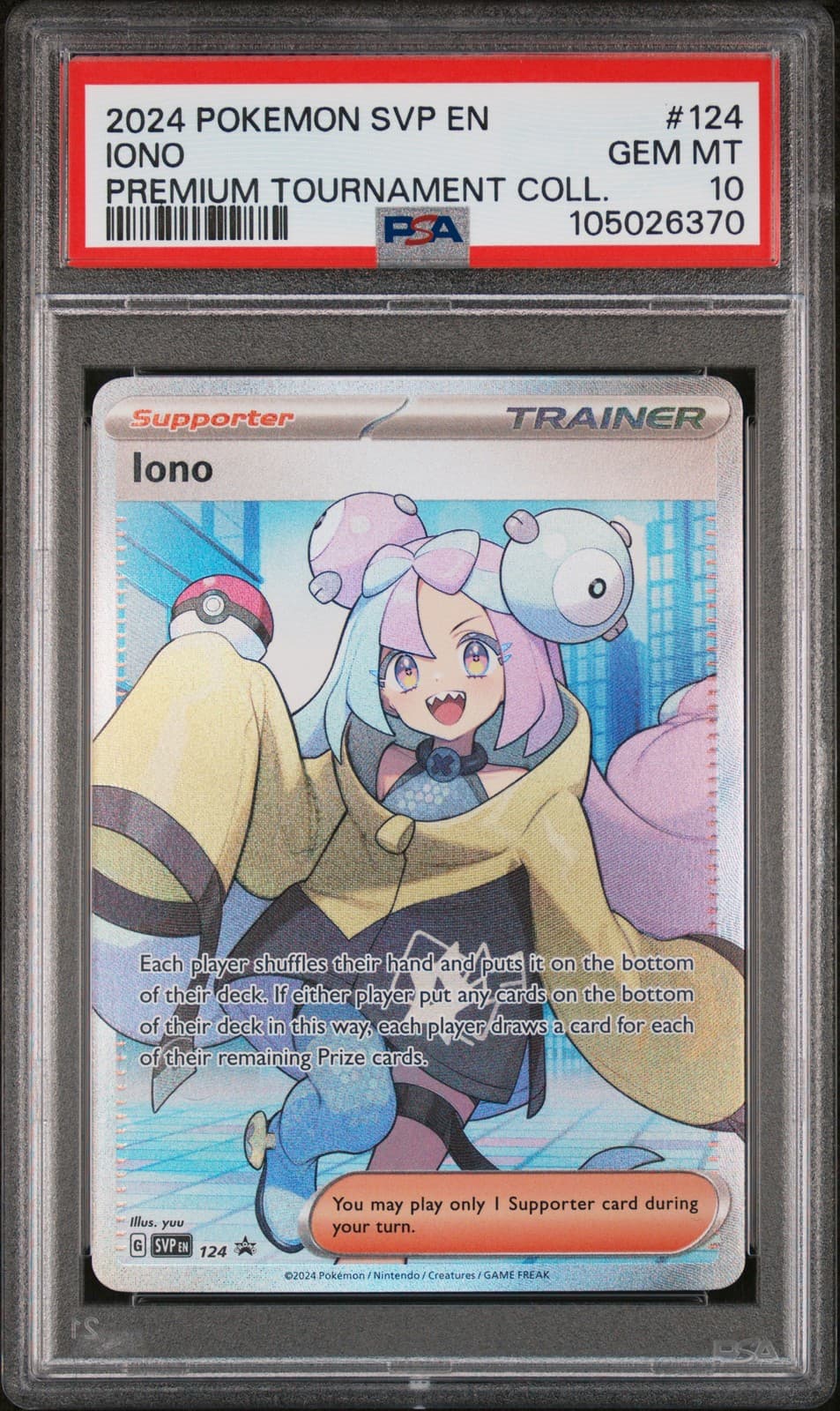 Iono 124 Premium Tournament Collection Sv Black Star Promo Pokemon PSA 10