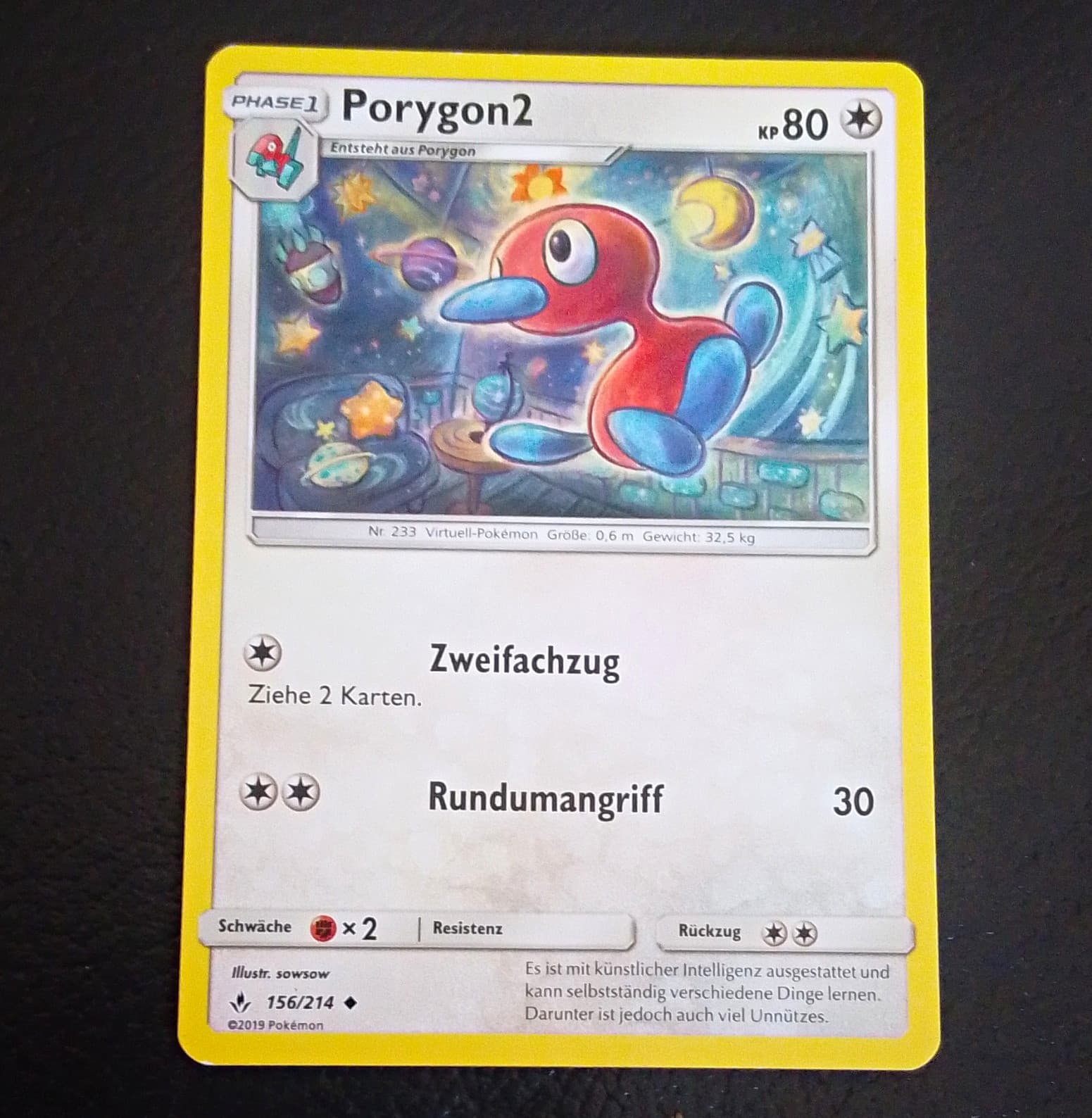 Pokémon Porygon2 156/214 Kräfte im Einklang 2019 Deutsch Non Holo