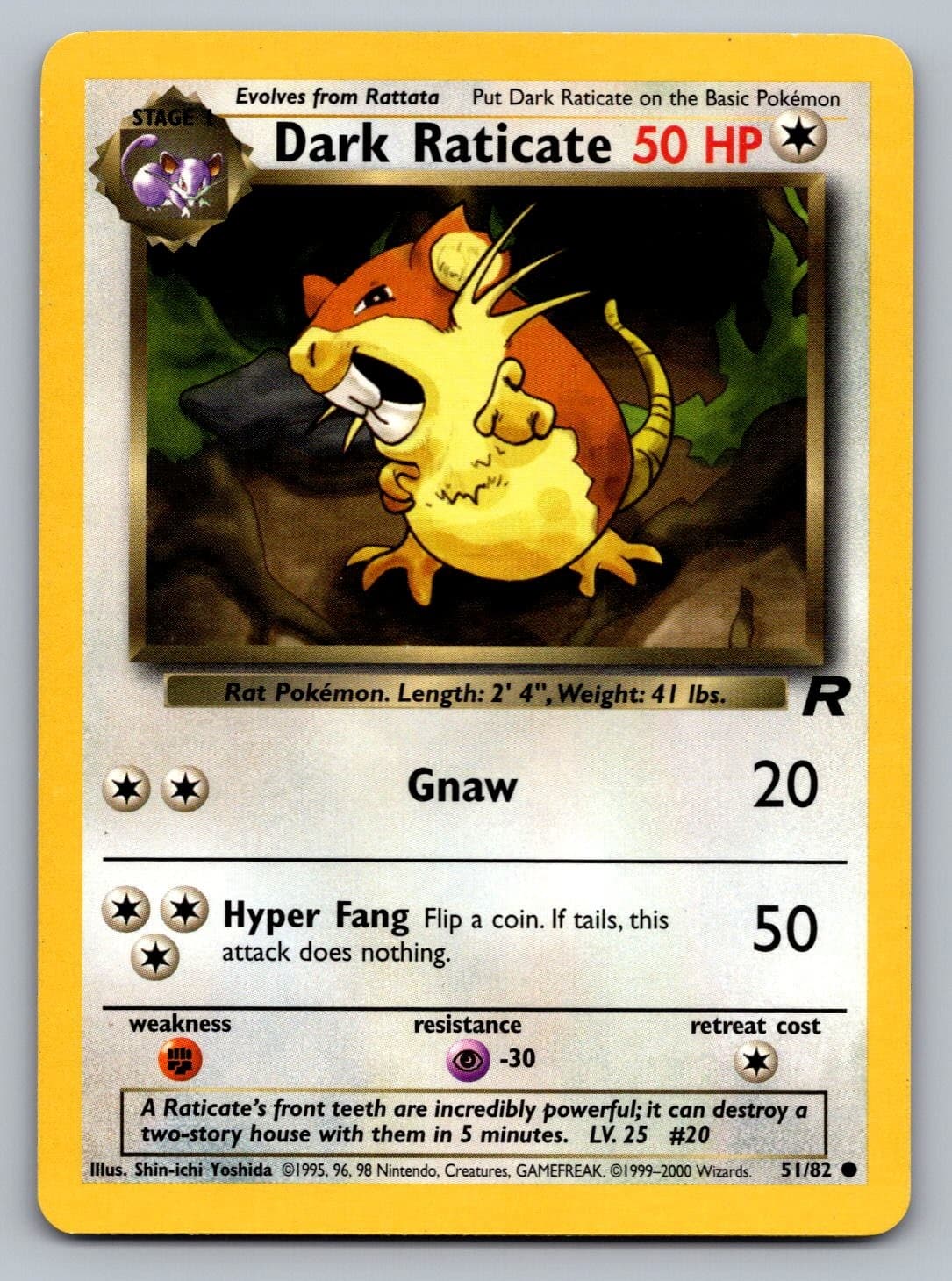 Pokemon TCG Team Rocket Dark Raticate 51/82