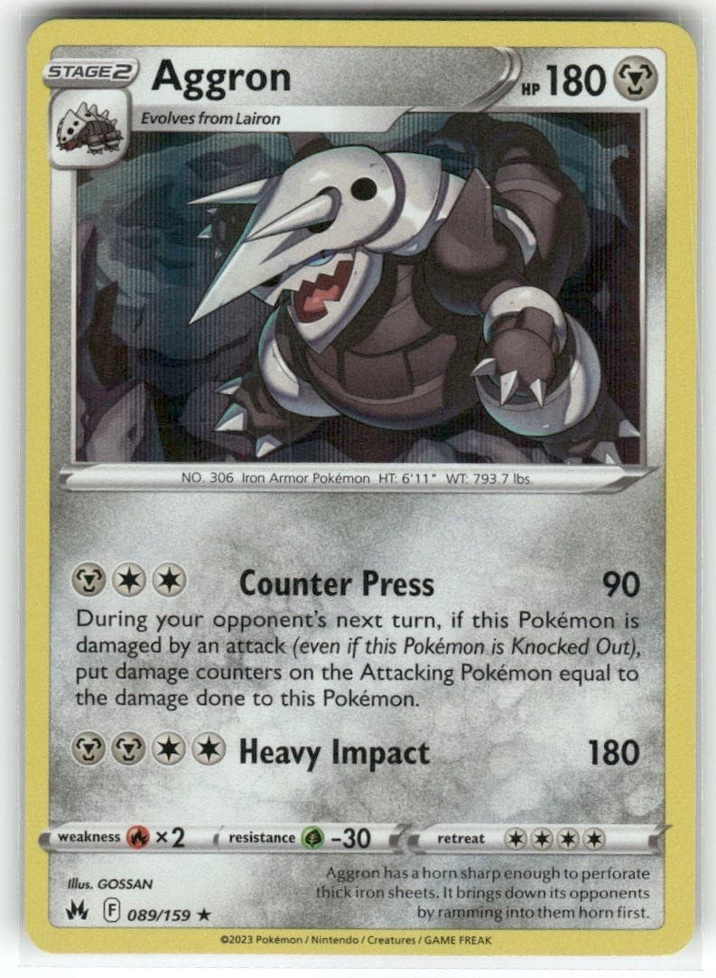 Aggron 089/159 Crown Zenith Holo Pokémon TCG