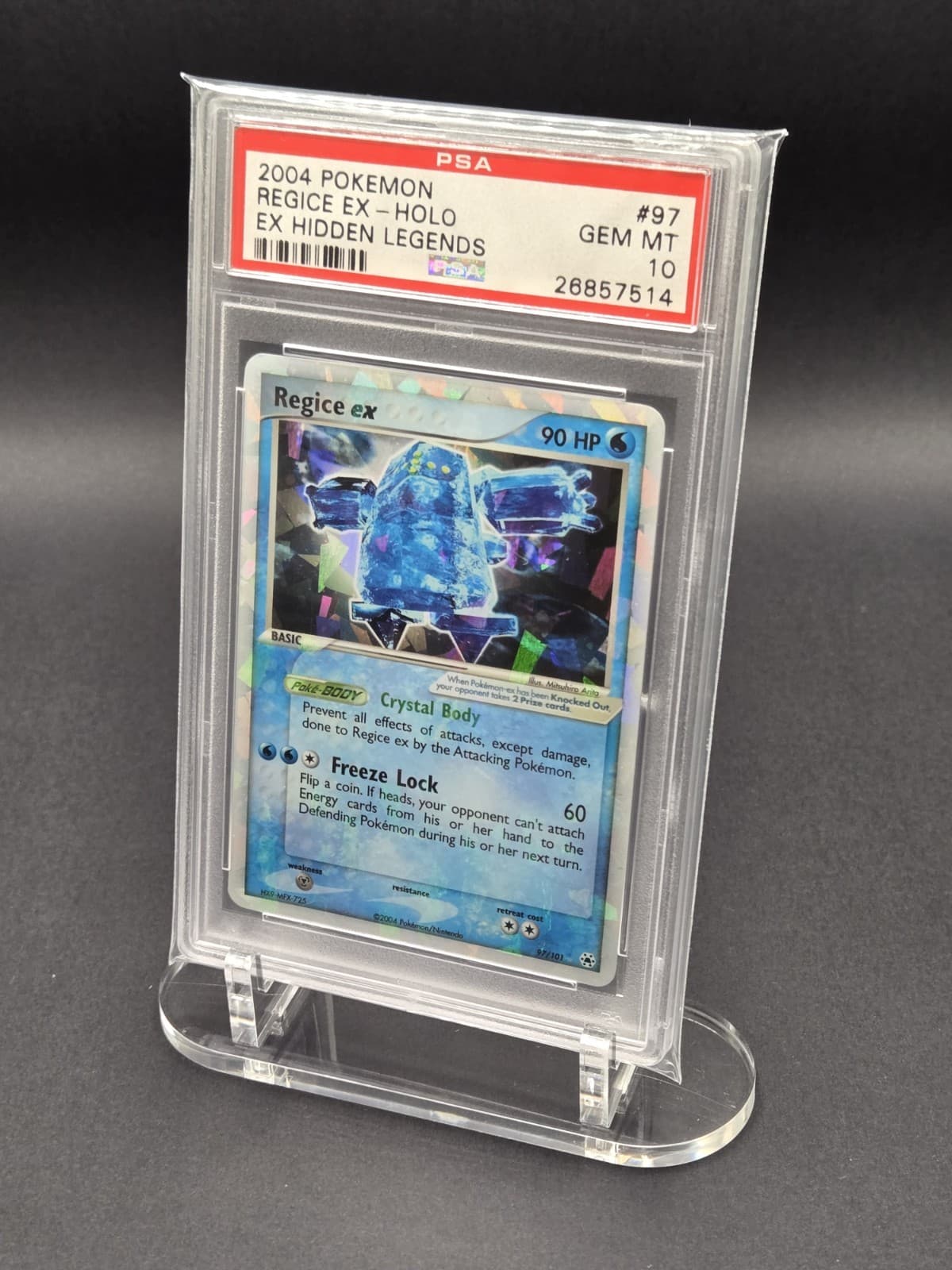 PSA 10 Regice ex Hidden Legends 97/101 Cracked Ice Holo Pokemon Card 2004