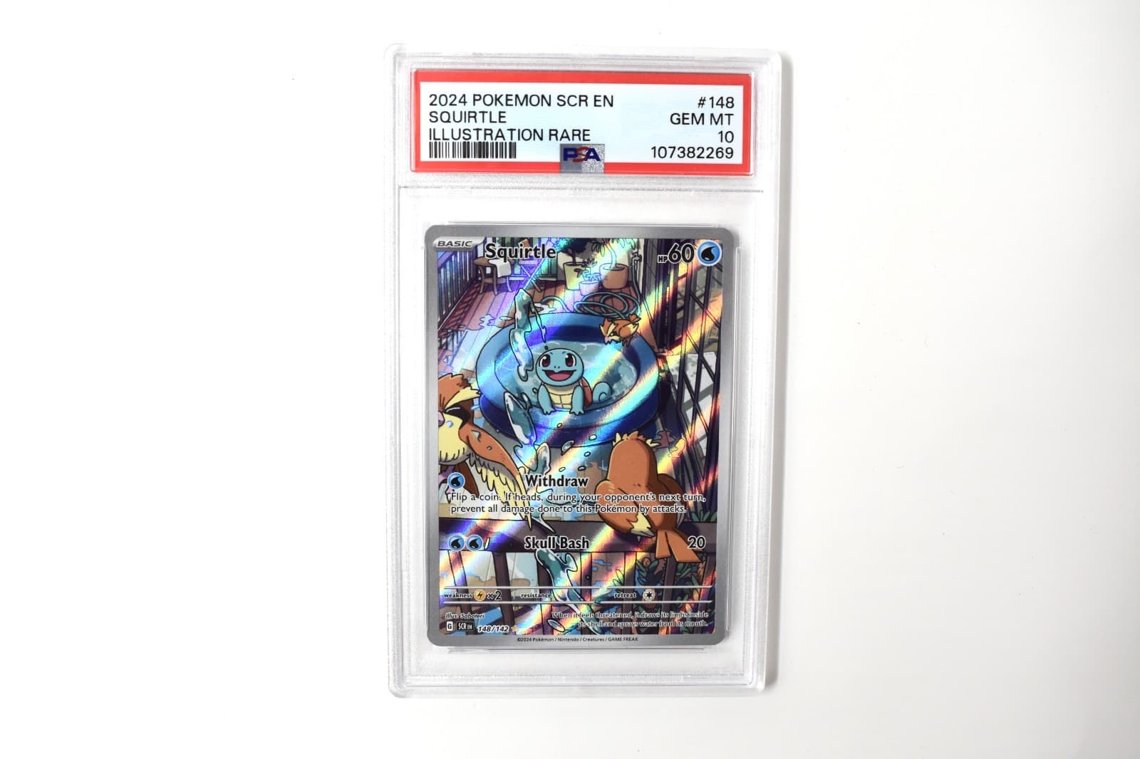 PSA 10 2024 POKEMON SCR EN-STELLAR CROWN ILLUSTRATION RARE #148 SQUIRTLE