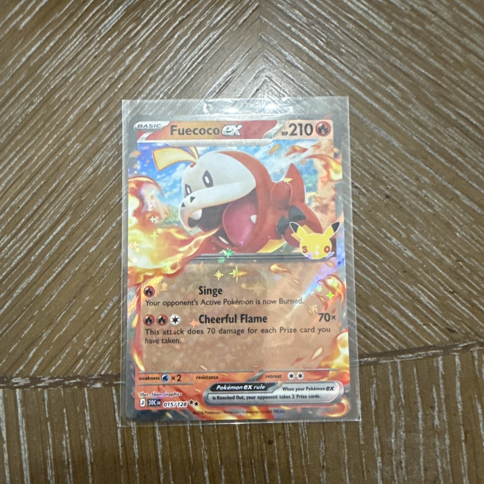 PokeMon 30th Celebration Fuecoco ex 015/128