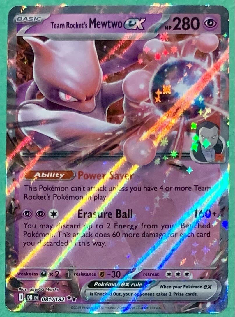 Pokémon Team Rocket’s Mewtwo ex #81/182 Destined Rivals Double Rare Pokemon Card