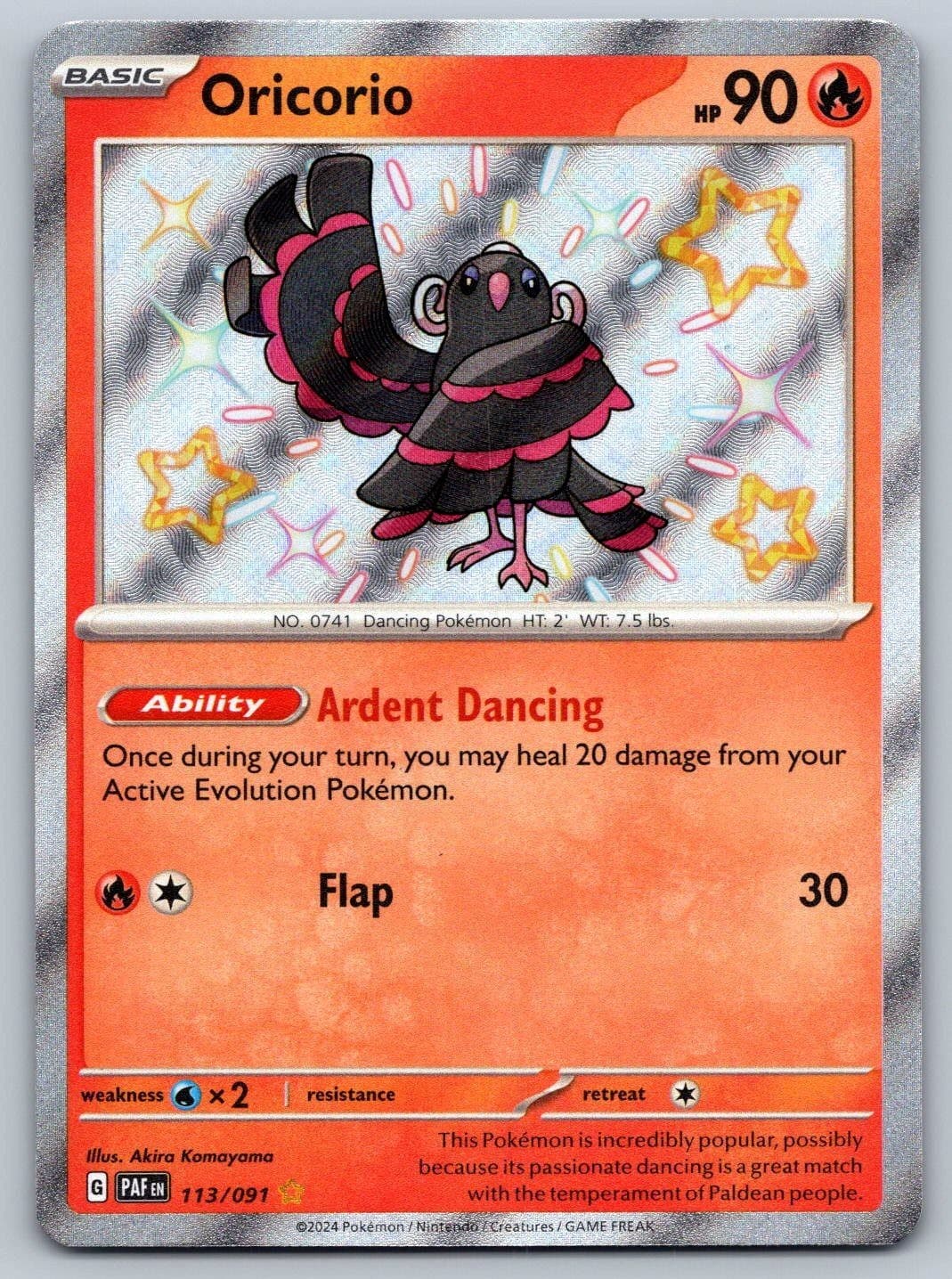 Oricorio 113/091 SV: Paldean Fates Holofoil Near Mint
