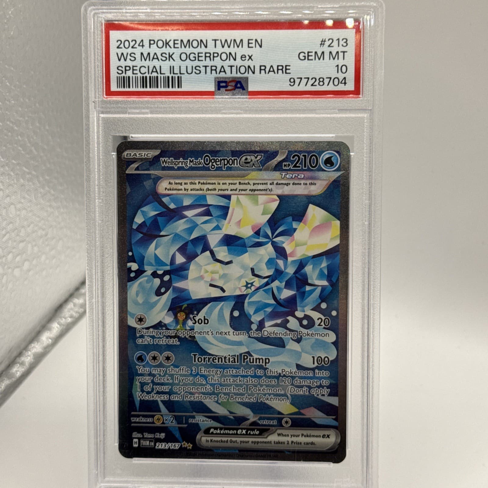Wellspring Mask Ogerpon ex 213/167 Twilight Masquerade Holo PSA 10!