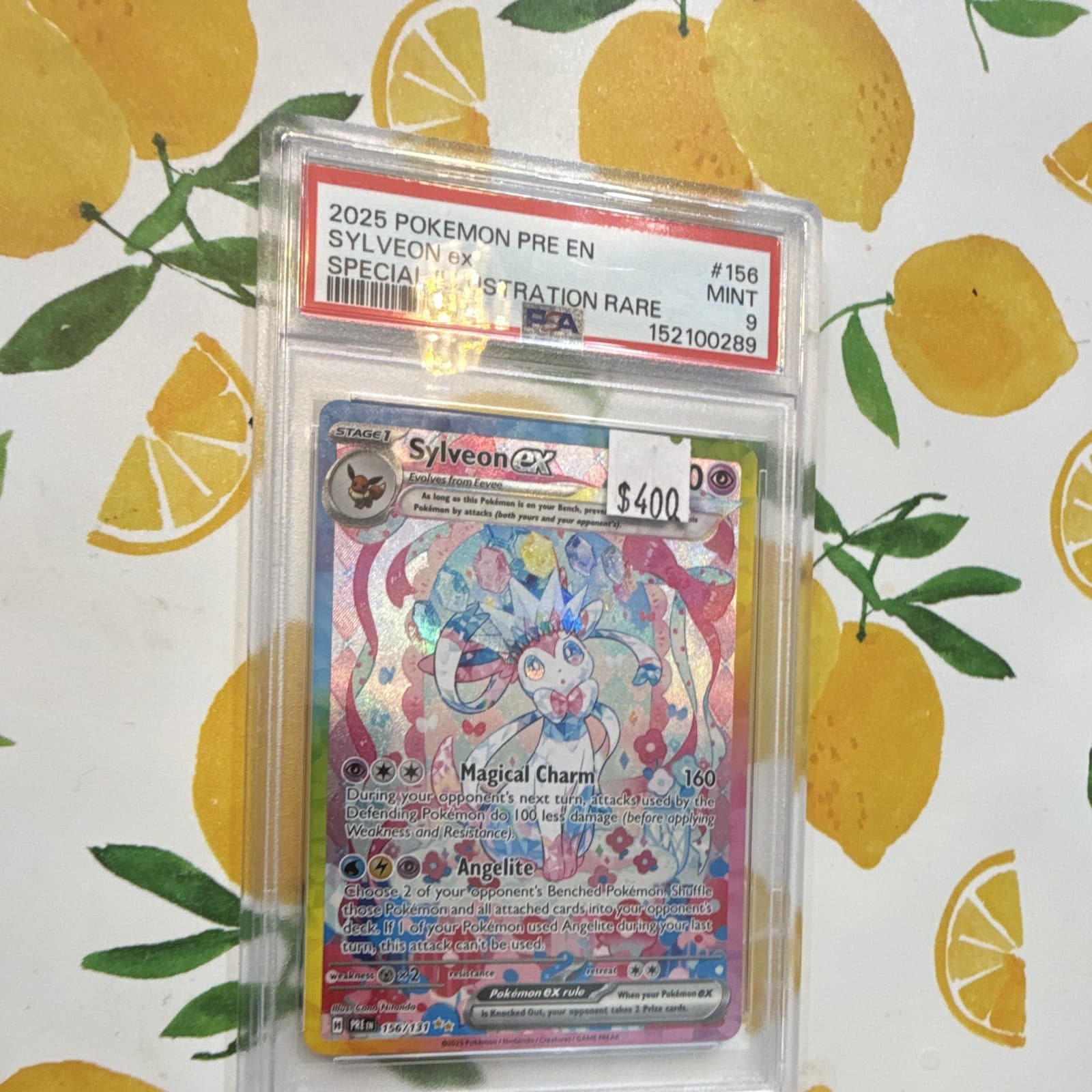 Sylveon ex 156/131 Sv: Prismatic Evolutions SIR Full Art Holo EN PSA 9
