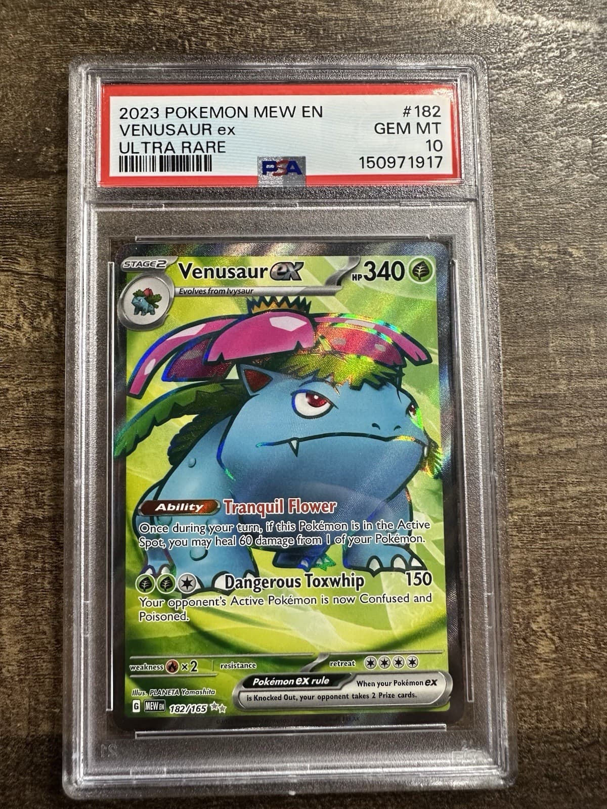The Pokemon Company 2023 Venusaur ex 182/165 SV 151 Ultra Rare Holo PSA 10