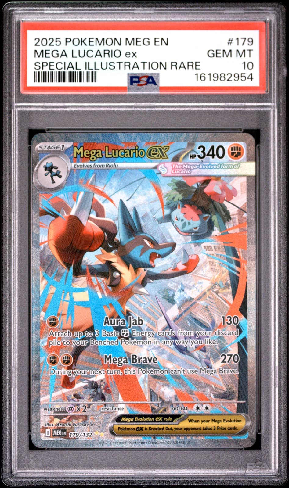 2025 POKEMON MEG EN-MEGA EVOLUTION #179 MEGA LUCARIO EX PSA 10