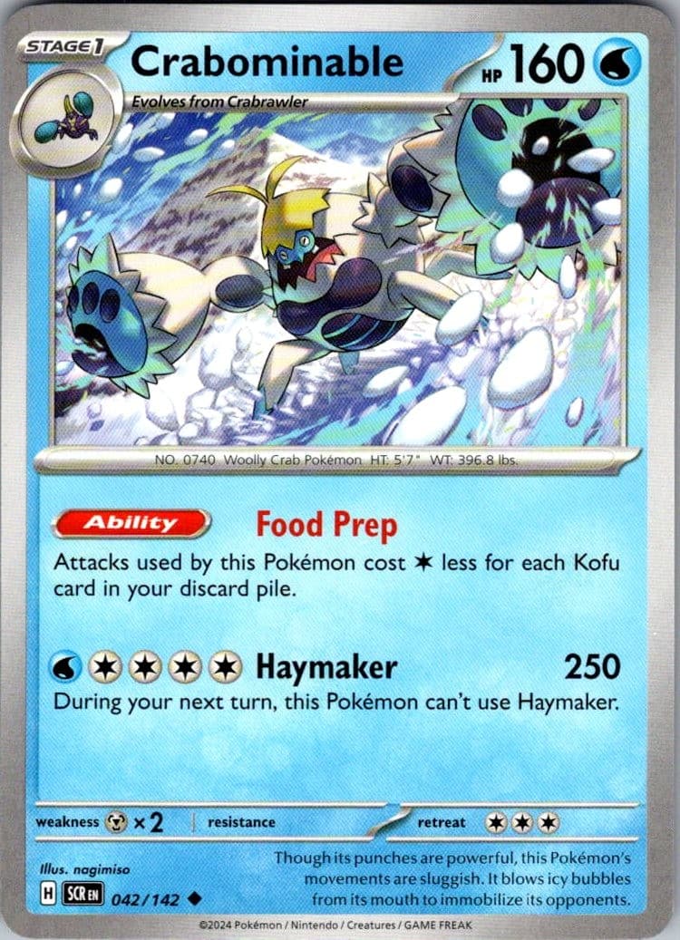 Crabominable Stellar Crown 42/142 Uncommon Pokemon Near Mint