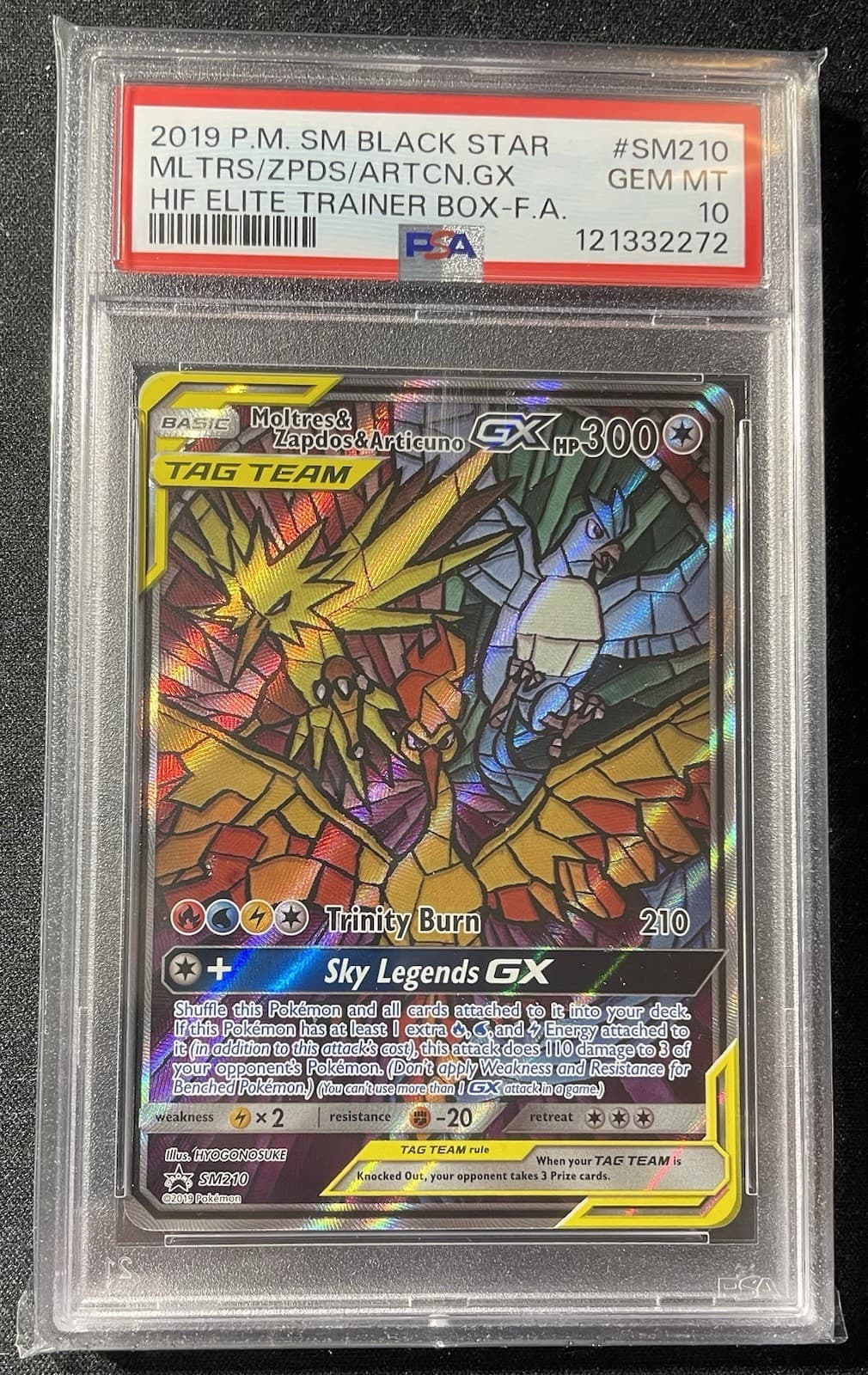 The Pokémon Company Moltres & Zapdos & Articuno GX SM210 Promo Holo PSA 10