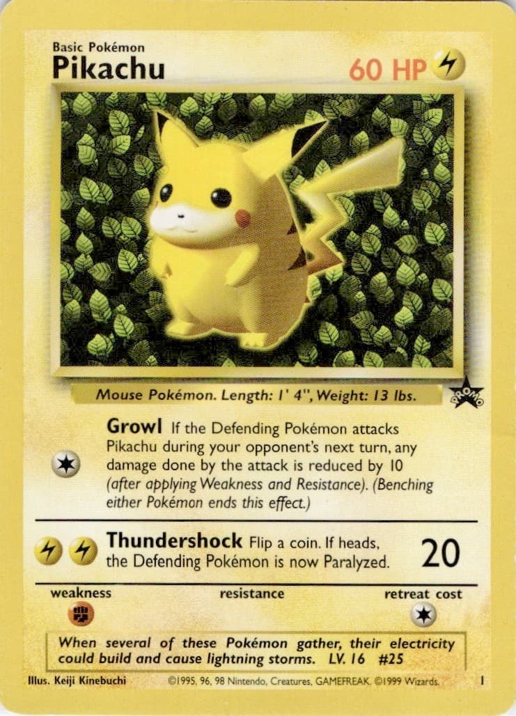Pikachu 1 Promo Wizards Black Star Promos Pokemon Moderately Played