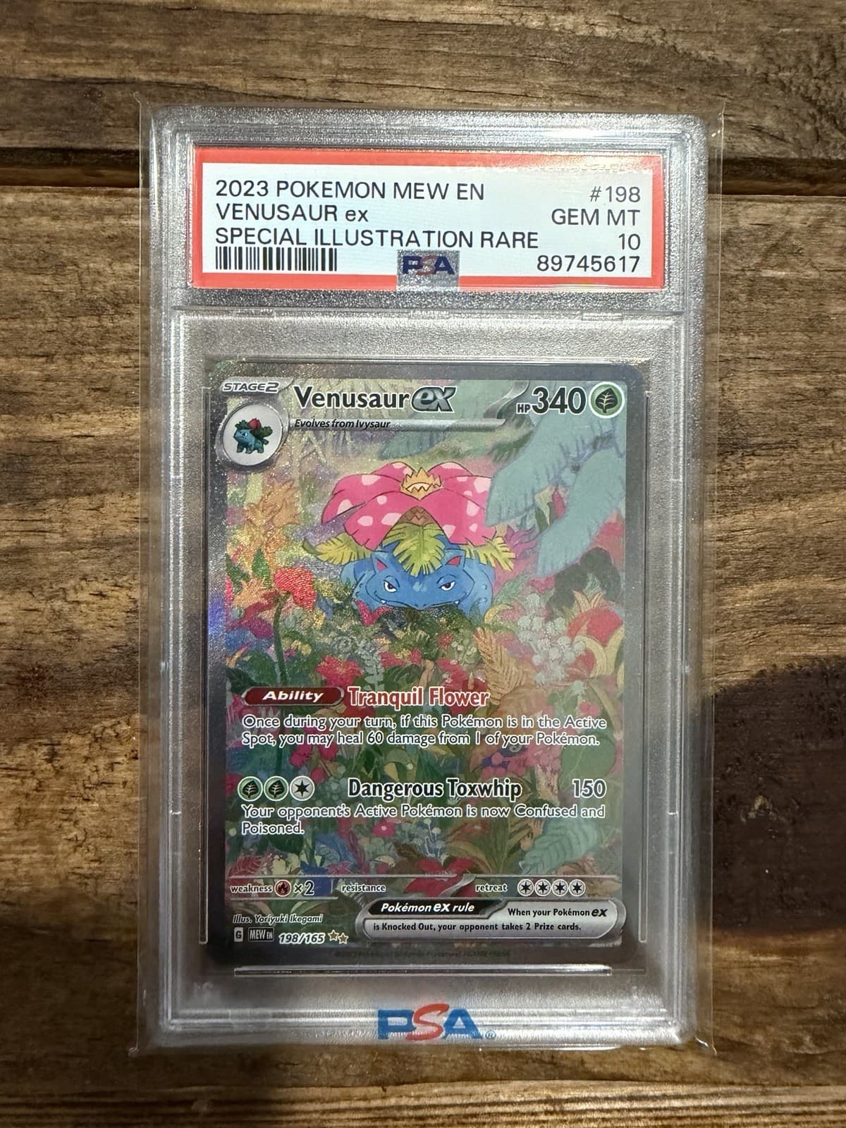Pokemon TCG Venusaur ex 198/165 SV 151 Special Illustration Rare Holo PSA 10
