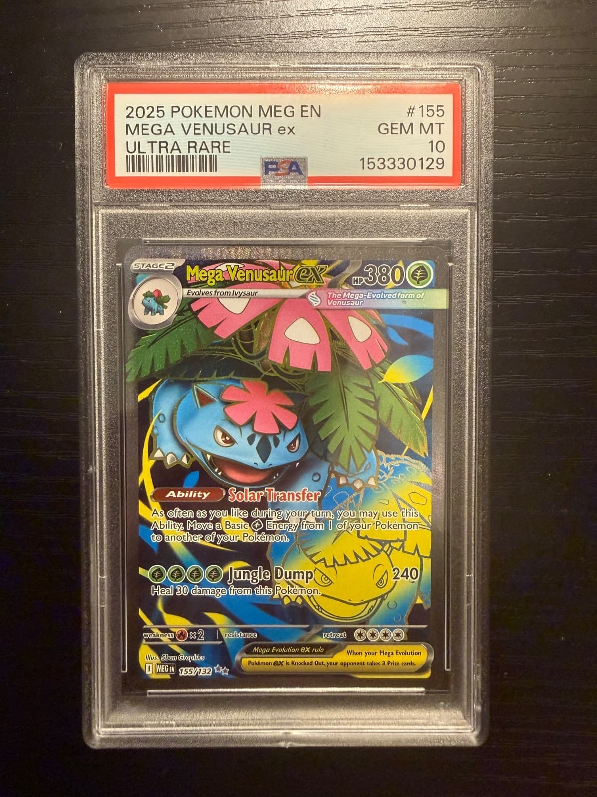 PSA 10 Mega Venusaur ex 155/132 Me01: Mega Evolution Holo