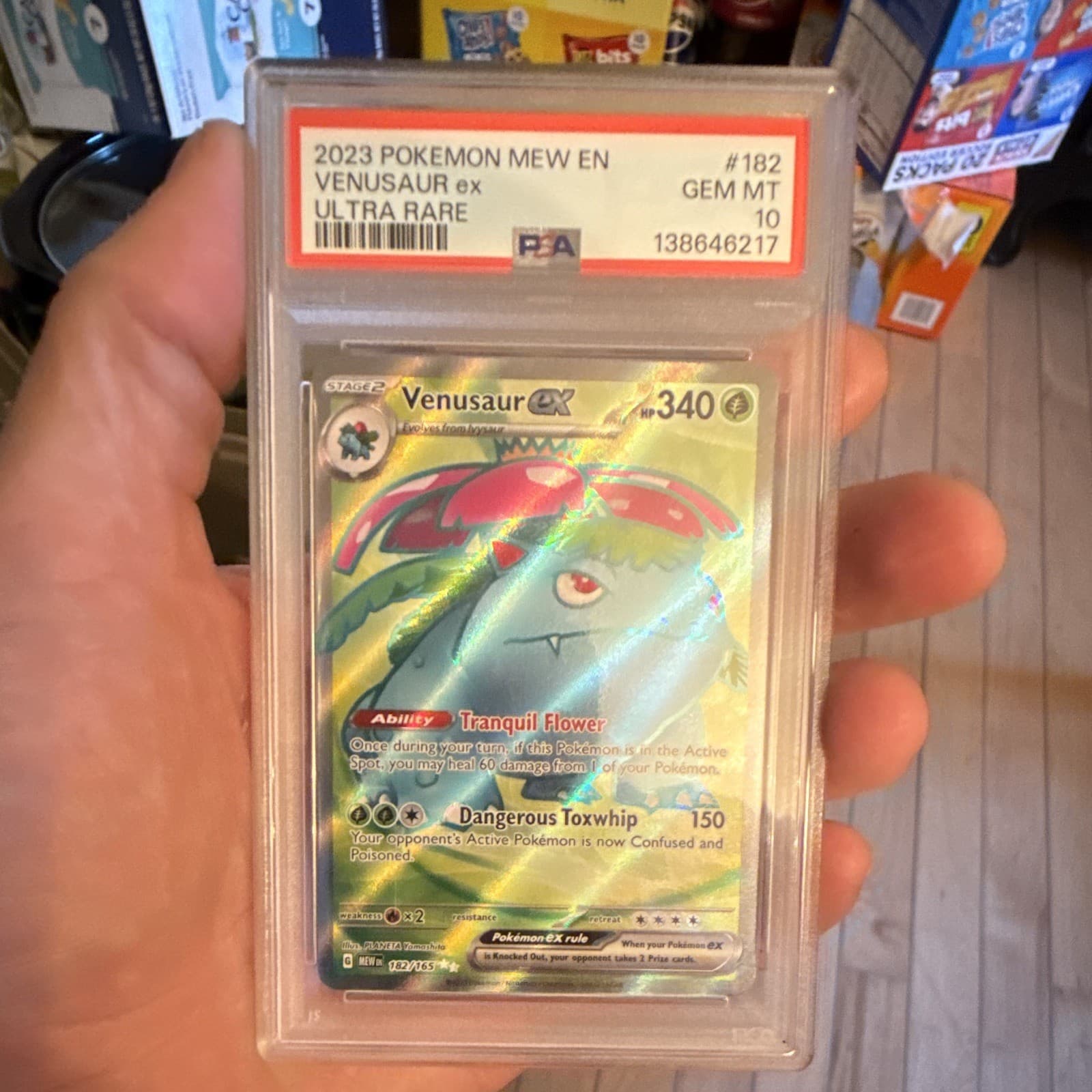 Pokémon TCG Venusaur ex 182/165 PSA 10 Sv Scarlet & Violet 151 Full Art Holo